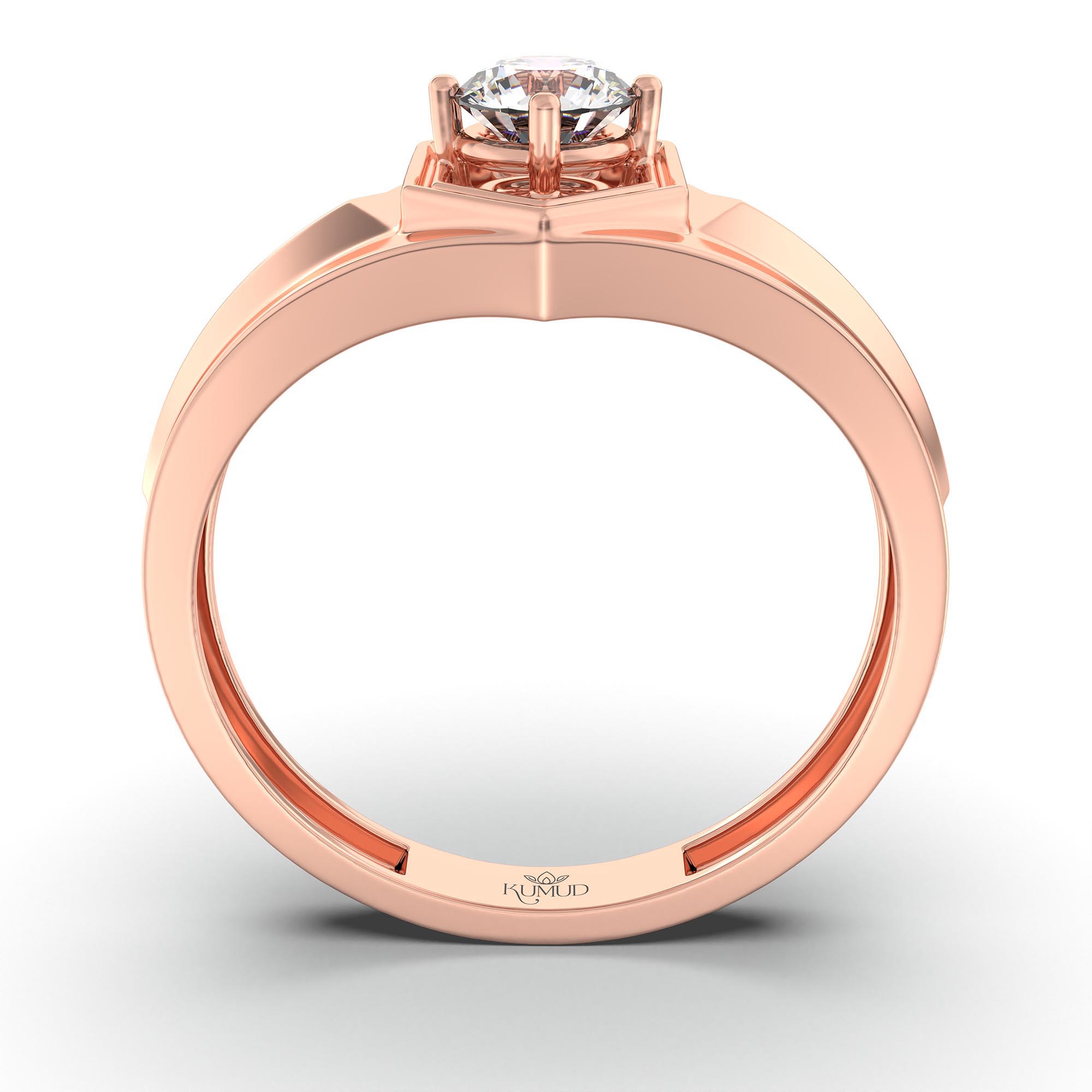 Lab-Grown Diamond Solitaire Ring for Men in 18K Rose Gold – 0.5 Ct Round, 6 g (Design K8-36-APGAA) thumbnail