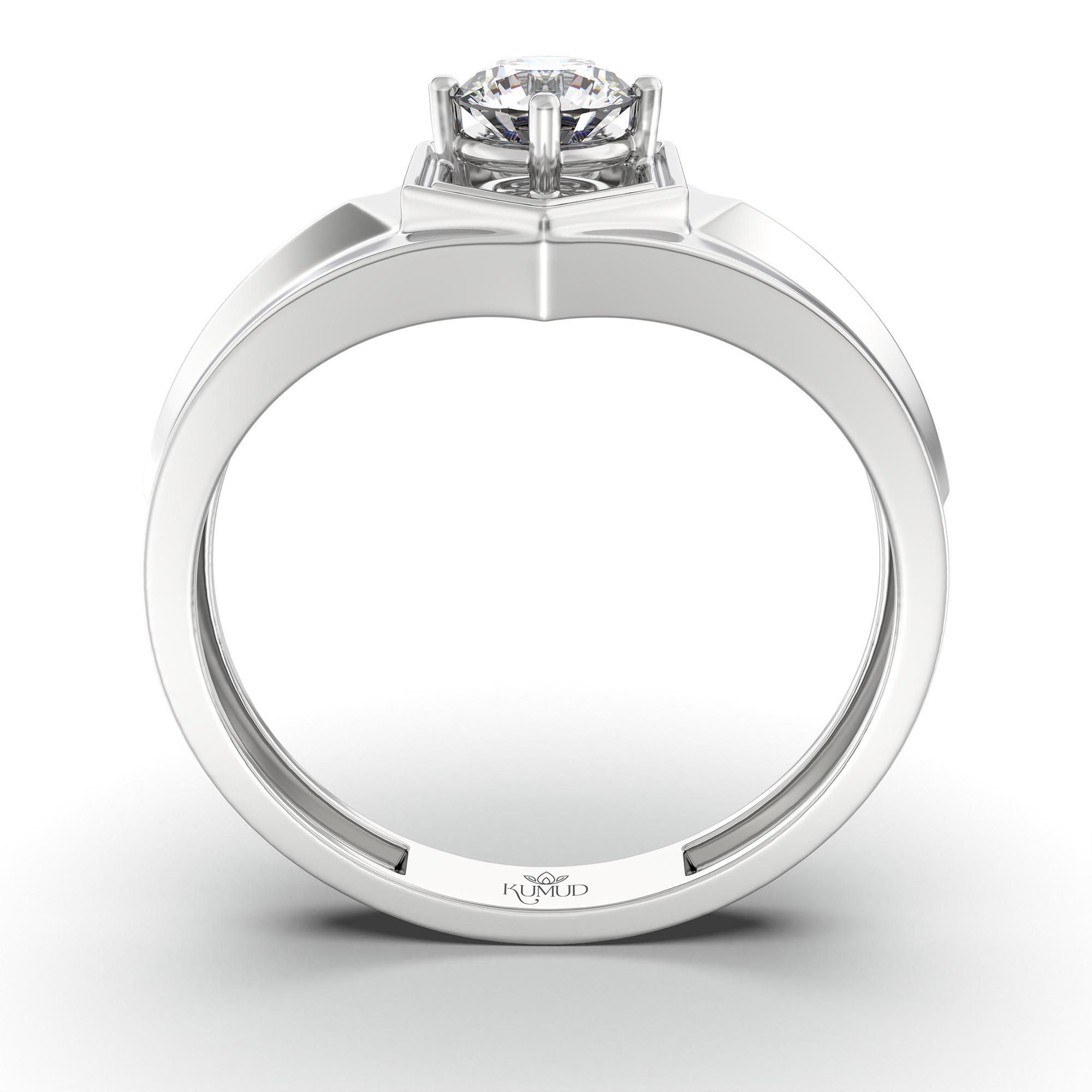 Lab-Grown Diamond Solitaire Ring for Men in 18K White Gold – 0.5 Ct Round, 6 g (Design K8-36-APGAA) thumbnail