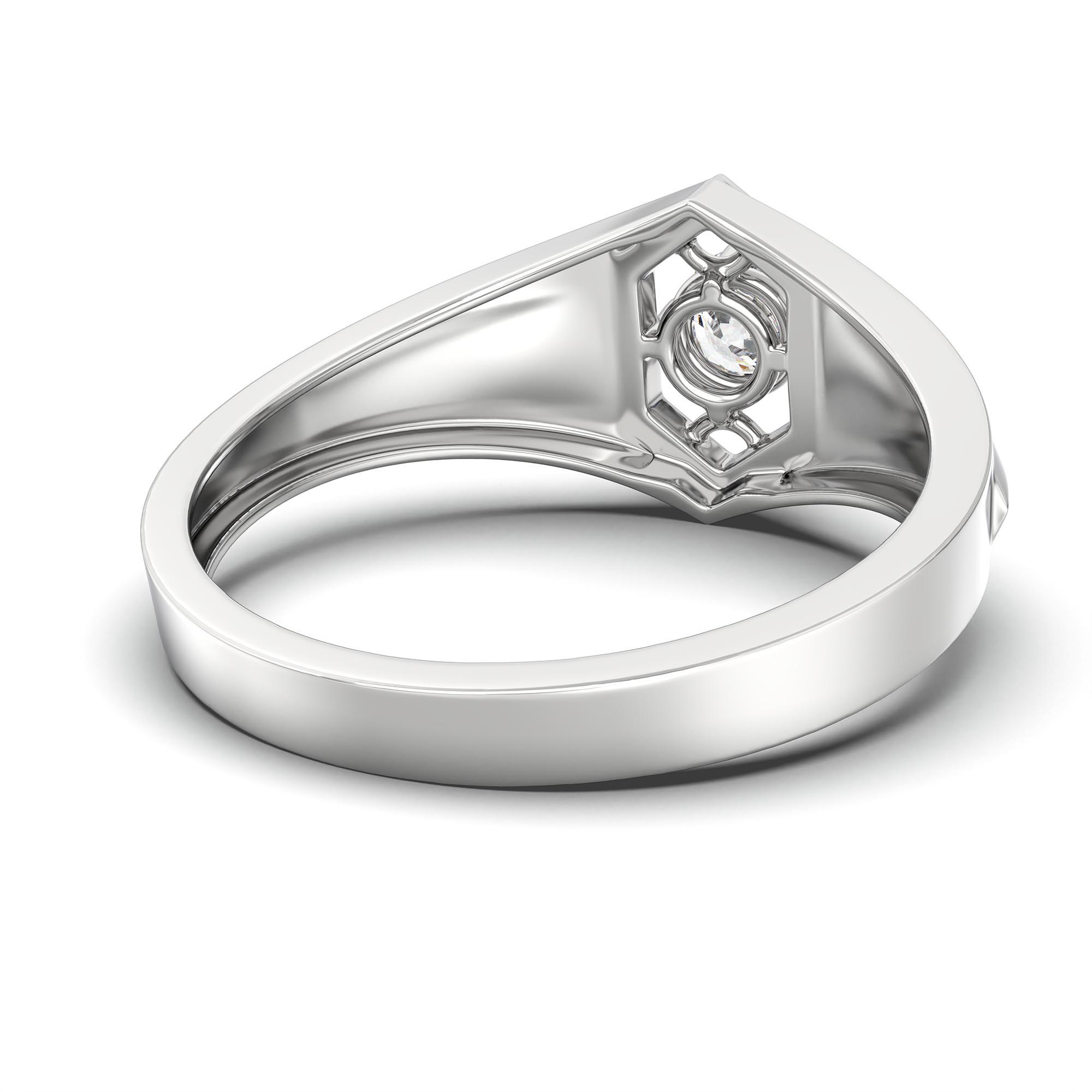 Lab-Grown Diamond Solitaire Ring for Men in 18K White Gold – 0.5 Ct Round, 6 g (Design K8-36-APGAA) thumbnail