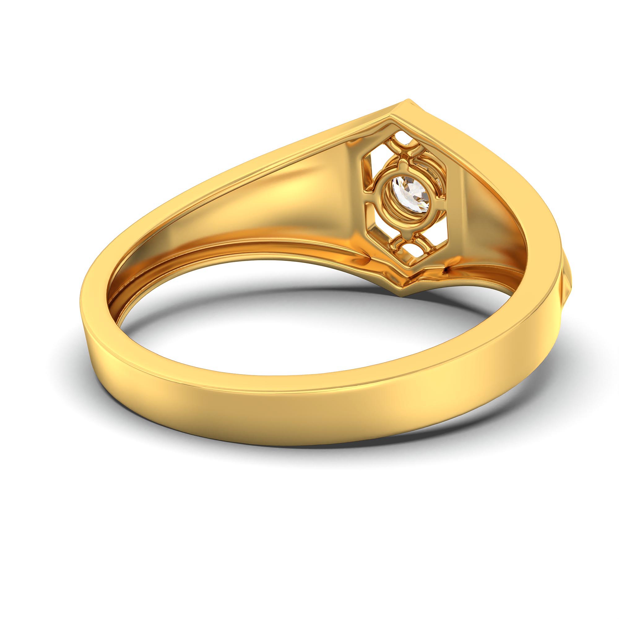 Lab-Grown Diamond Solitaire Ring for Men in 22K Yellow Gold – 0.5 Ct Round, 6 g (Design K8-36-APGAA) thumbnail