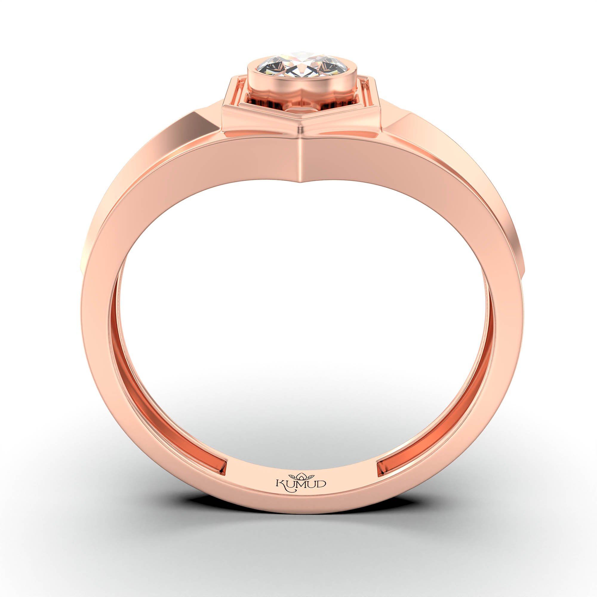 Lab-Grown Diamond Solitaire Ring for Men in 18K Rose Gold – 0.5 Ct Round, 6 g (Design K8-36-BBZAA) thumbnail