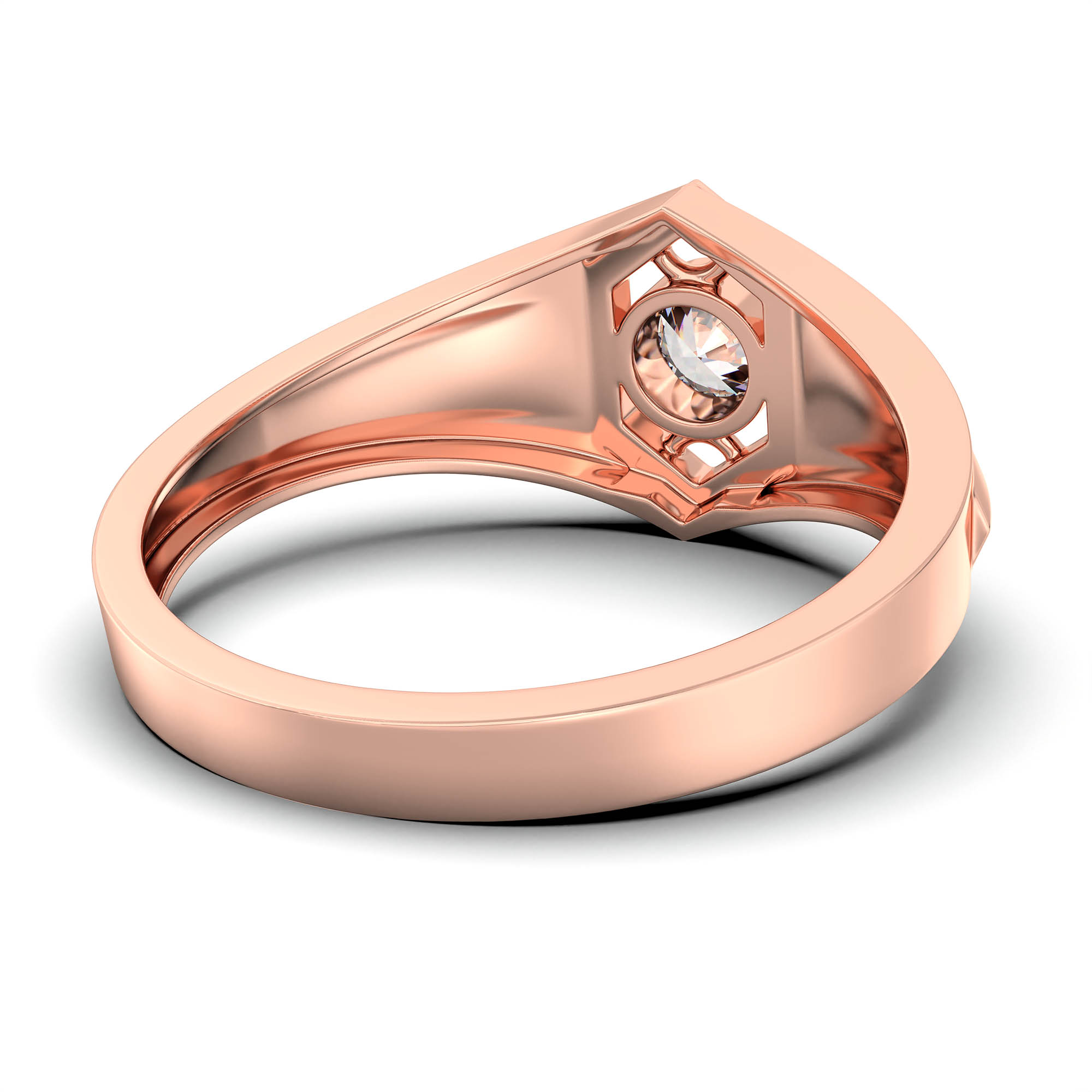 Lab-Grown Diamond Solitaire Ring for Men in 18K Rose Gold – 0.5 Ct Round, 6 g (Design K8-36-BBZAA) thumbnail