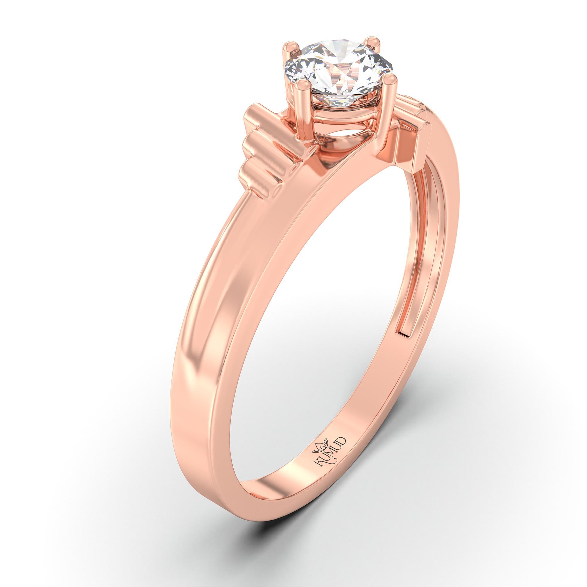 Lab-Grown Diamond Solitaire Ring for Men in 18K Rose Gold – 0.5 Ct Round, 6 g (Design K8-37-APGAA) thumbnail