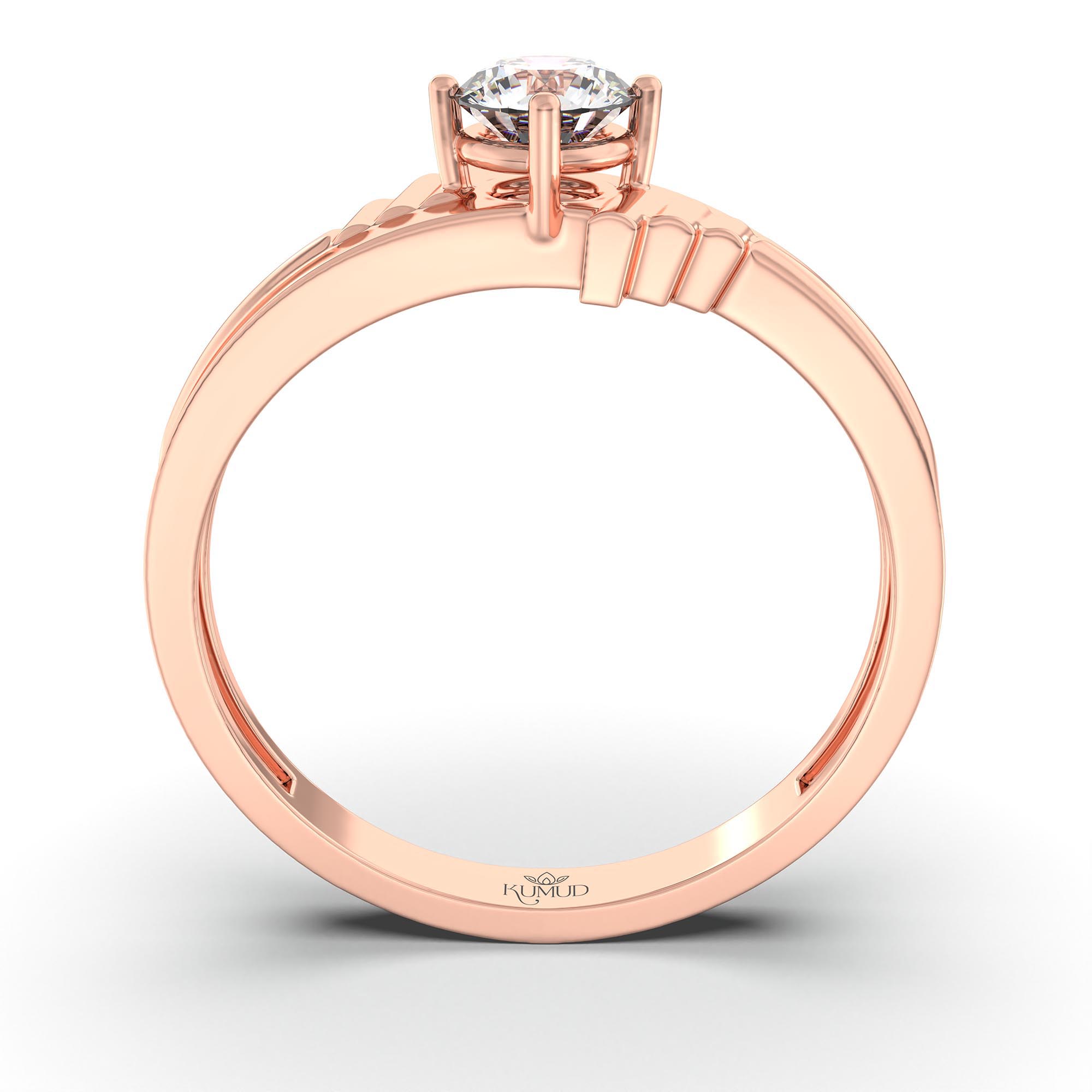 Lab-Grown Diamond Solitaire Ring for Men in 18K Rose Gold – 0.5 Ct Round, 6 g (Design K8-37-APGAA) thumbnail