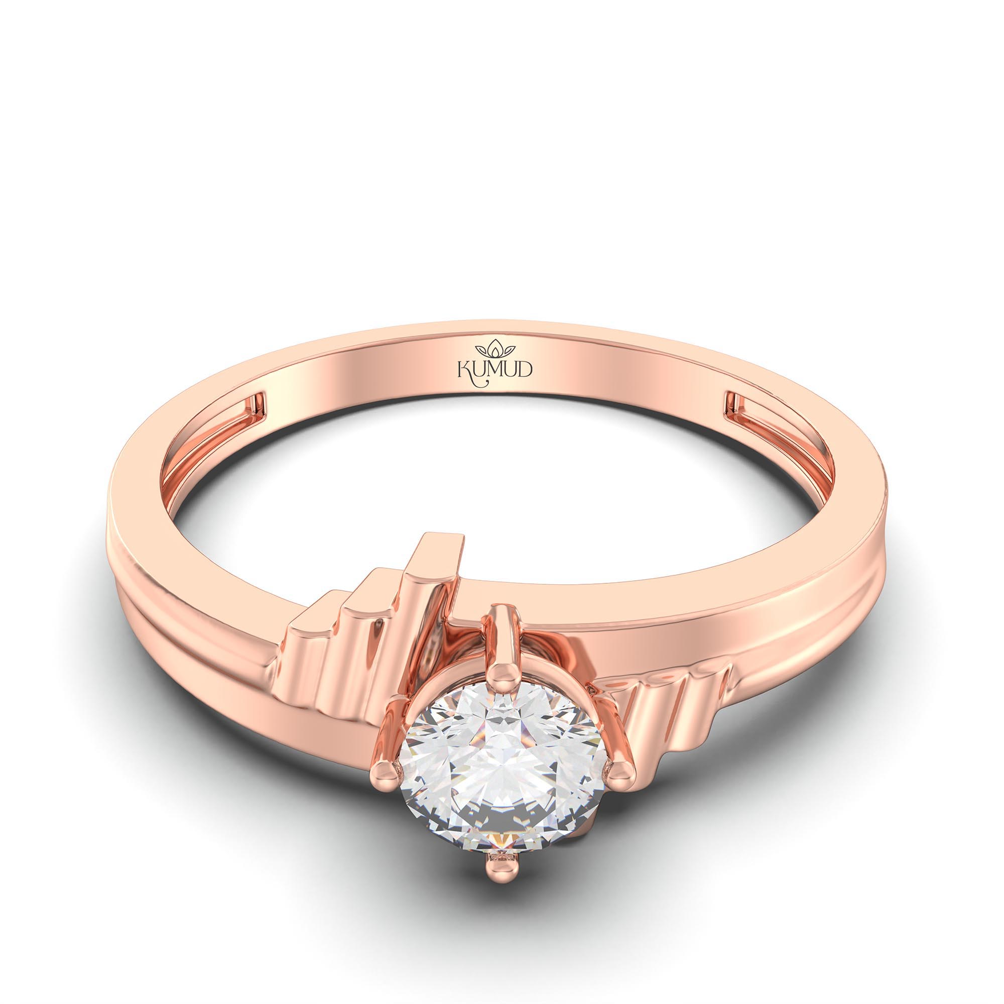 Lab-Grown Diamond Solitaire Ring for Men in 18K Rose Gold – 0.5 Ct Round, 6 g (Design K8-37-APGAA) thumbnail
