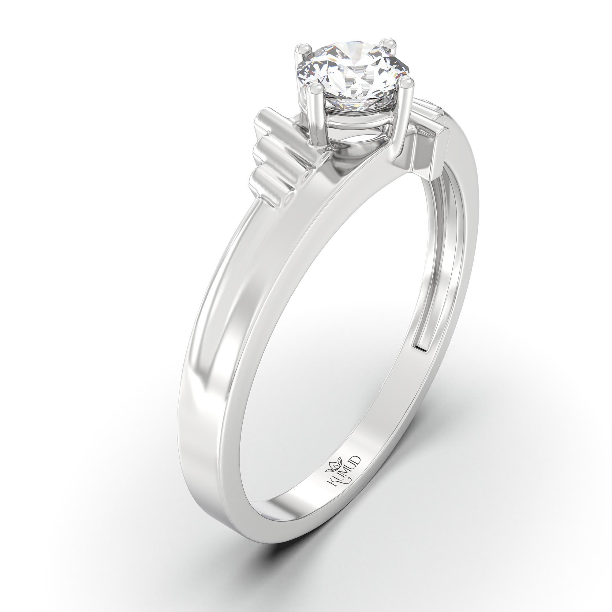 Lab-Grown Diamond Solitaire Ring for Men in 18K White Gold – 0.5 Ct Round, 6 g (Design K8-37-APGAA) thumbnail