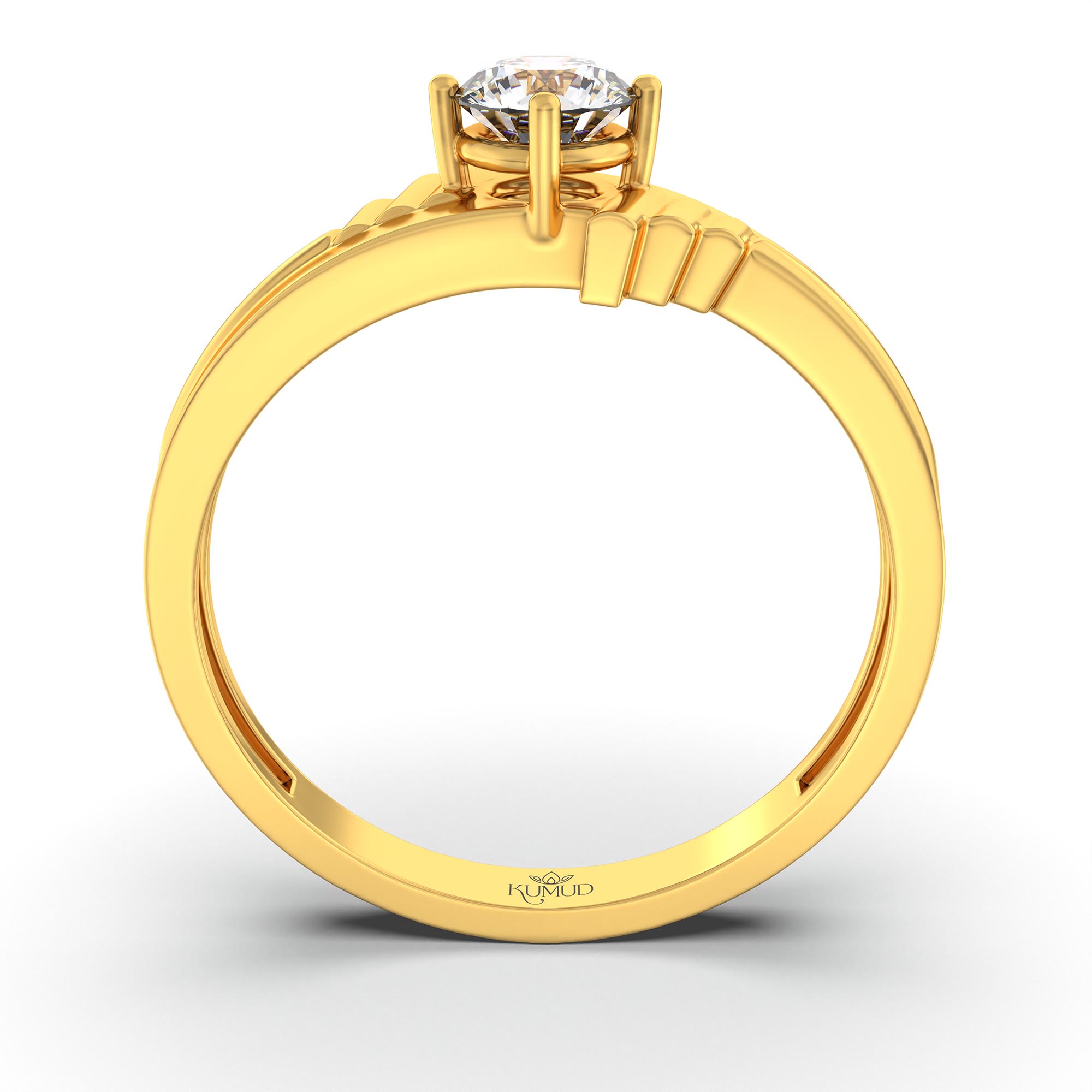 Lab-Grown Diamond Solitaire Ring for Men in 22K Yellow Gold – 0.5 Ct Round, 6 g (Design K8-37-APGAA) thumbnail