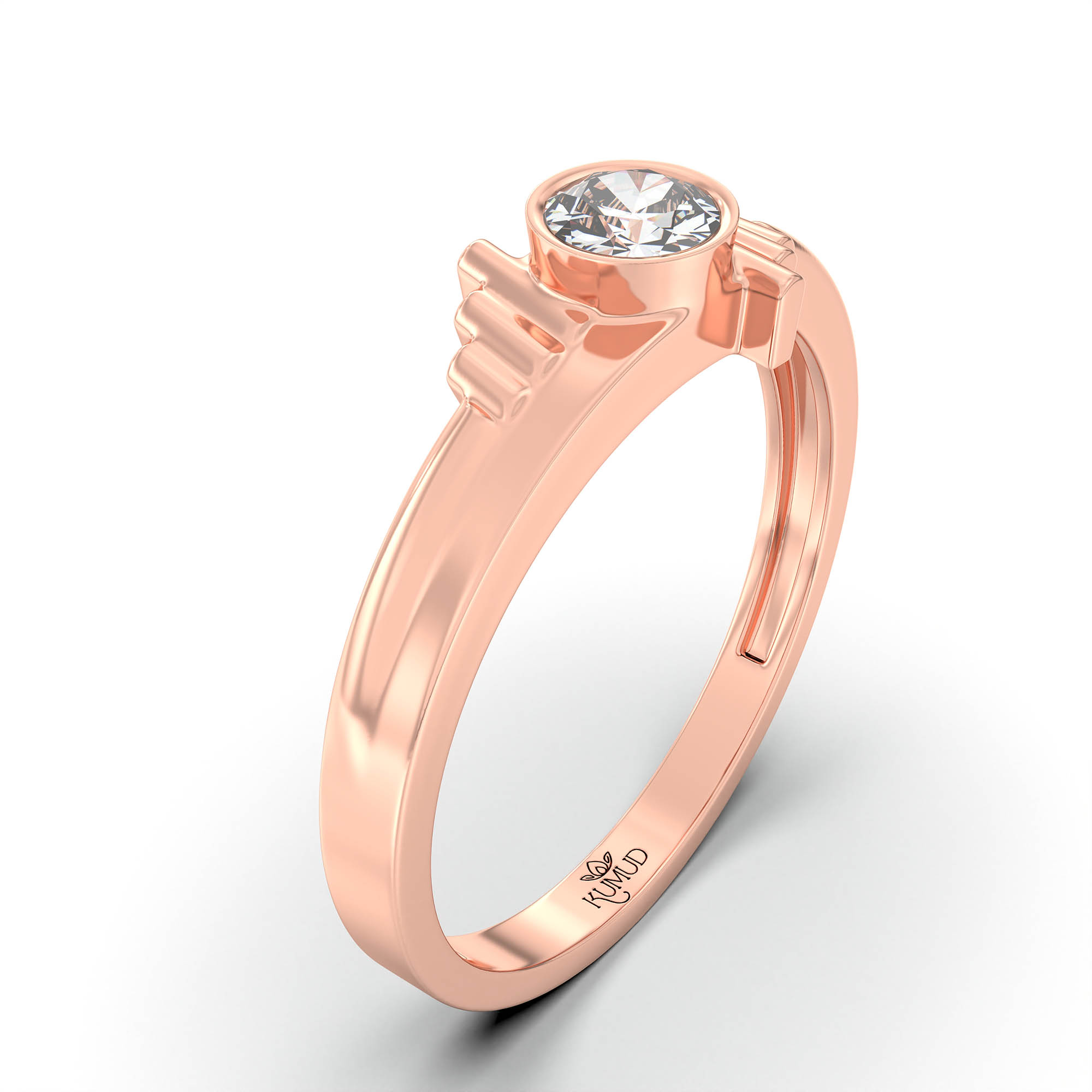 Lab-Grown Diamond Solitaire Ring for Men in 18K Rose Gold – 0.5 Ct Round, 6 g (Design K8-37-BBZAA) thumbnail