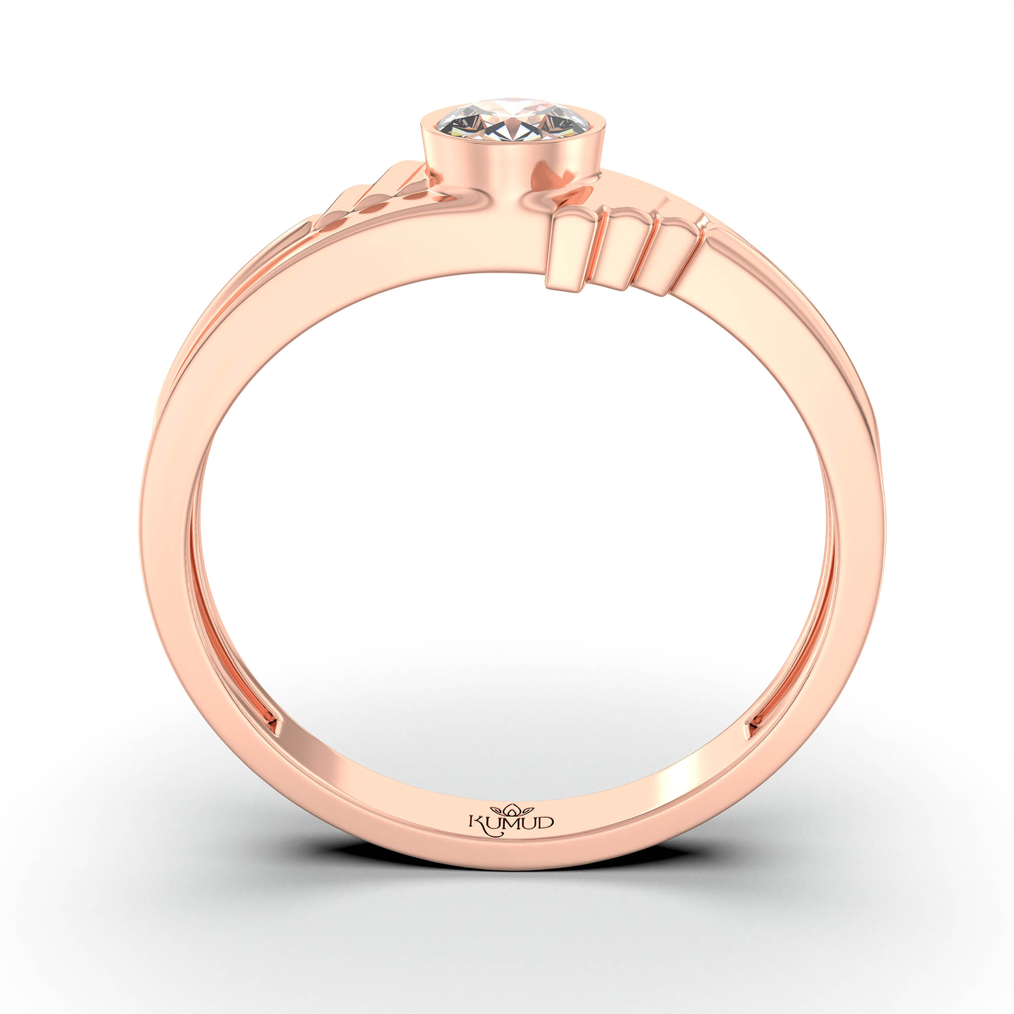Lab-Grown Diamond Solitaire Ring for Men in 18K Rose Gold – 0.5 Ct Round, 6 g (Design K8-37-BBZAA) thumbnail