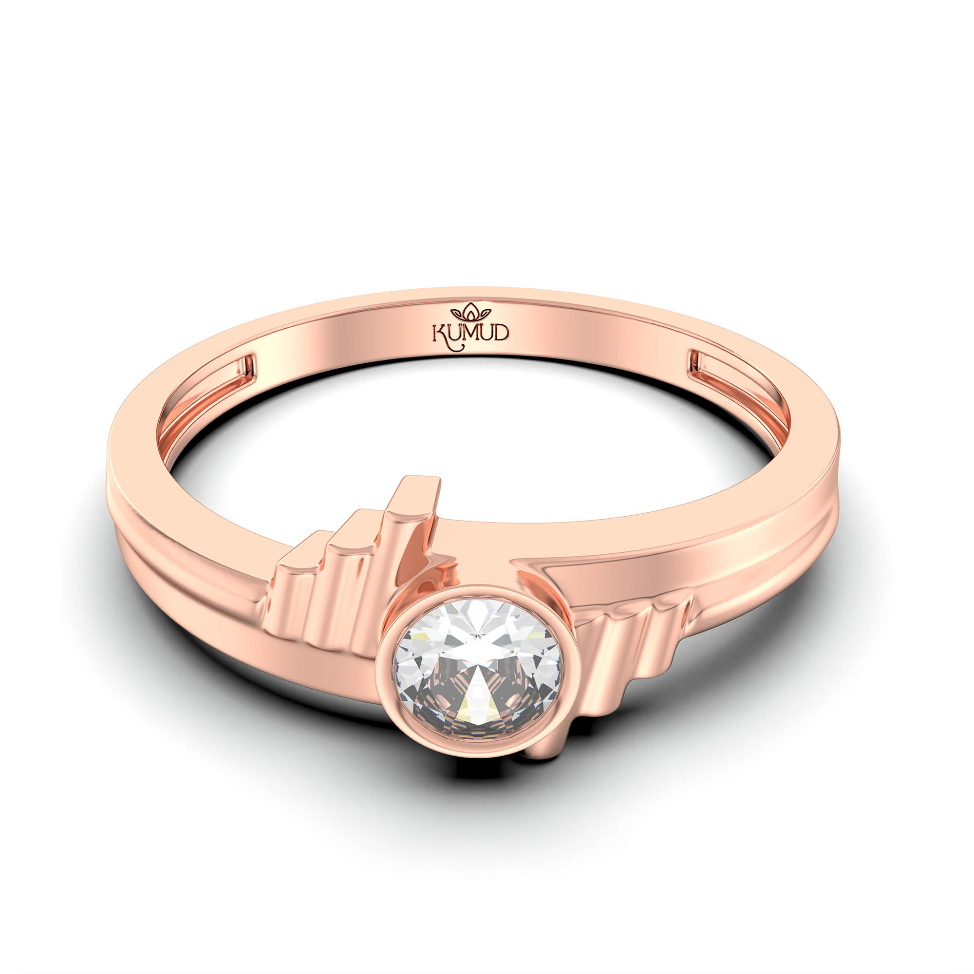 Lab-Grown Diamond Solitaire Ring for Men in 18K Rose Gold – 0.5 Ct Round, 6 g (Design K8-37-BBZAA) thumbnail