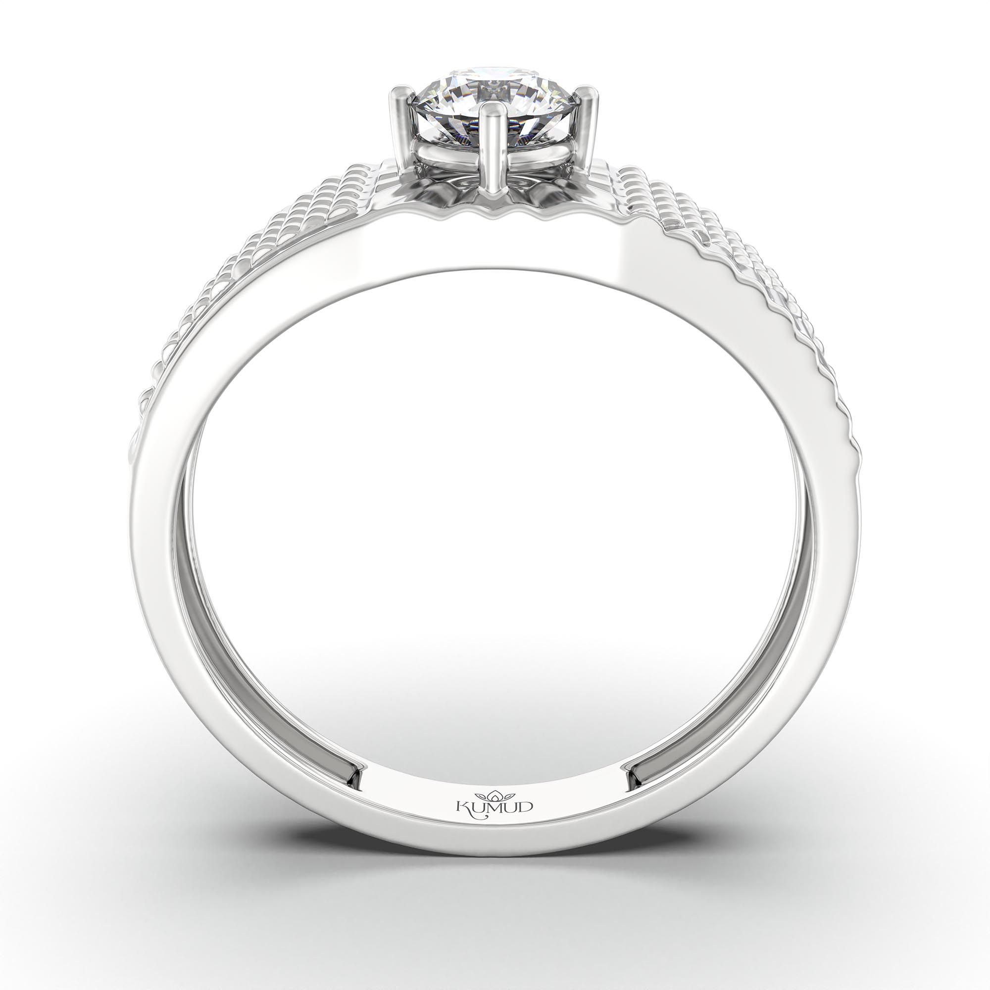 Lab-Grown Diamond Solitaire Ring for Men in 18K White Gold – 0.5 Ct Round, 6 g (Design K8-38-APGAA) thumbnail