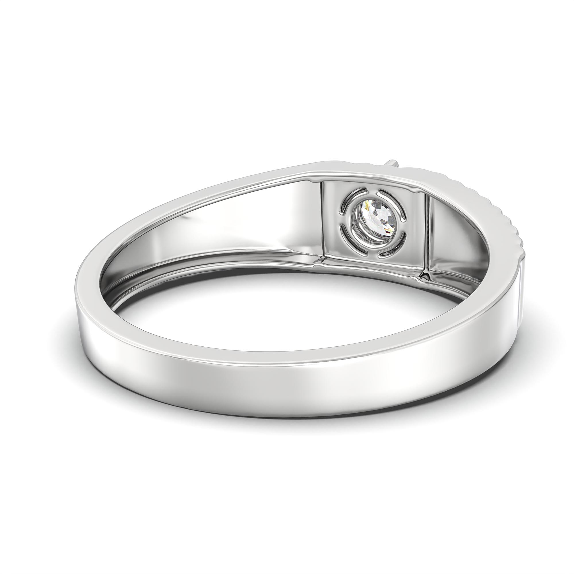 Lab-Grown Diamond Solitaire Ring for Men in 18K White Gold – 0.5 Ct Round, 6 g (Design K8-38-APGAA) thumbnail