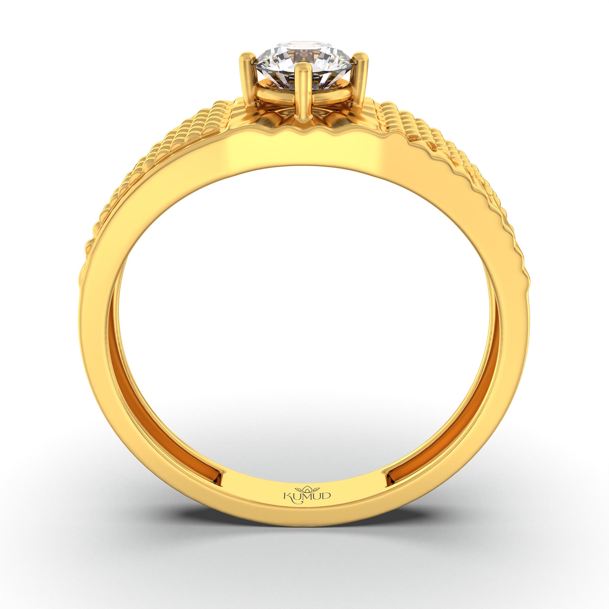 Lab-Grown Diamond Solitaire Ring for Men in 22K Yellow Gold – 0.5 Ct Round, 6 g (Design K8-38-APGAA) thumbnail