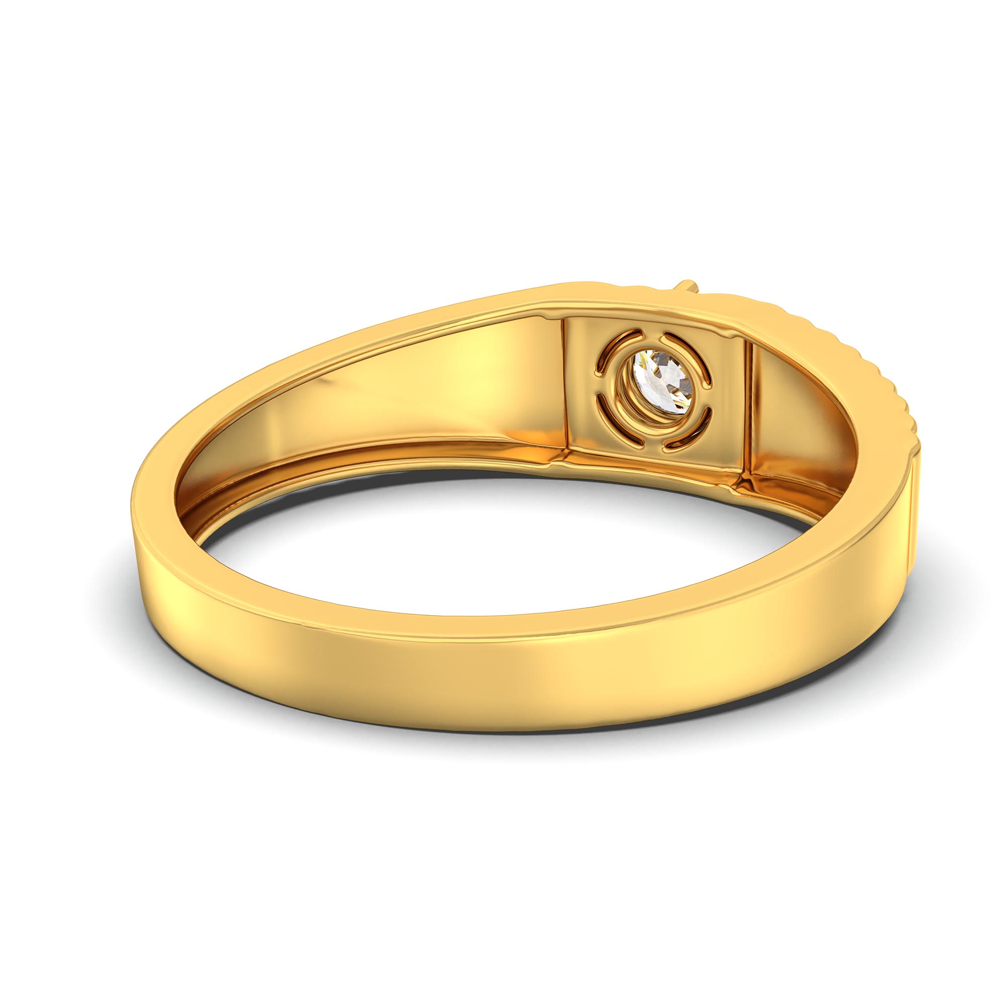Lab-Grown Diamond Solitaire Ring for Men in 22K Yellow Gold – 0.5 Ct Round, 6 g (Design K8-38-APGAA) thumbnail