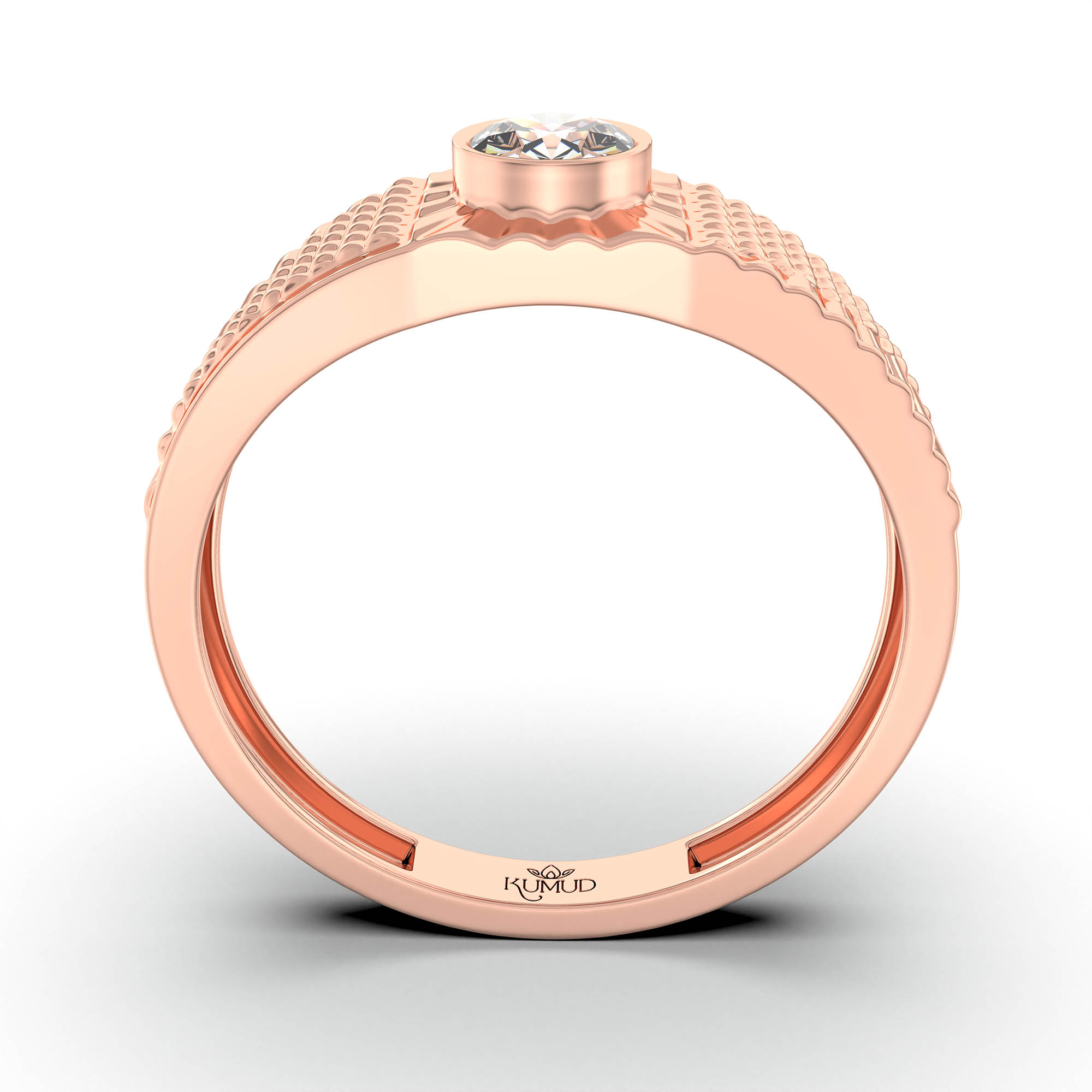 Lab-Grown Diamond Solitaire Ring for Men in 18K Rose Gold – 0.5 Ct Round, 6 g (Design K8-38-BBZAA) thumbnail