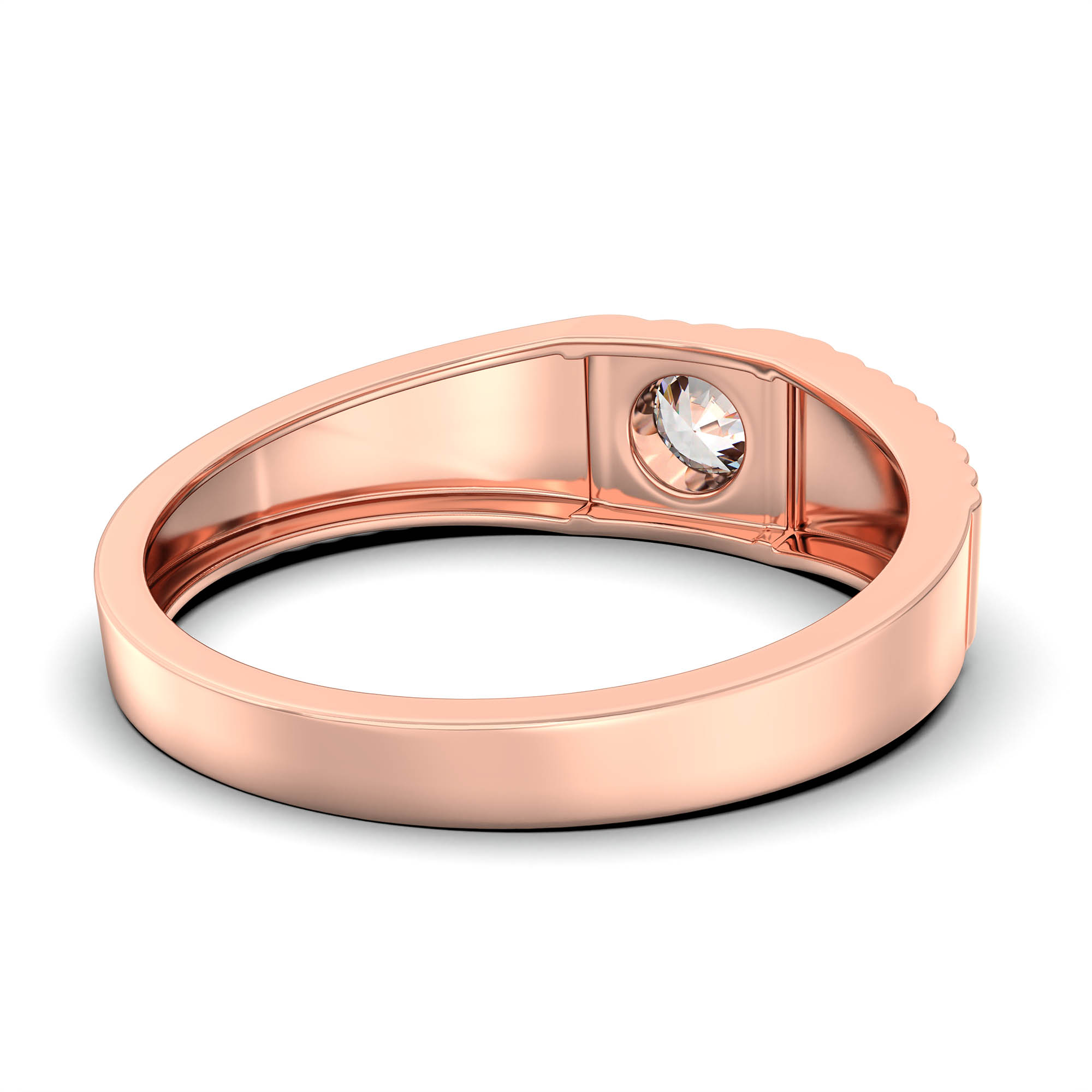 Lab-Grown Diamond Solitaire Ring for Men in 18K Rose Gold – 0.5 Ct Round, 6 g (Design K8-38-BBZAA) thumbnail