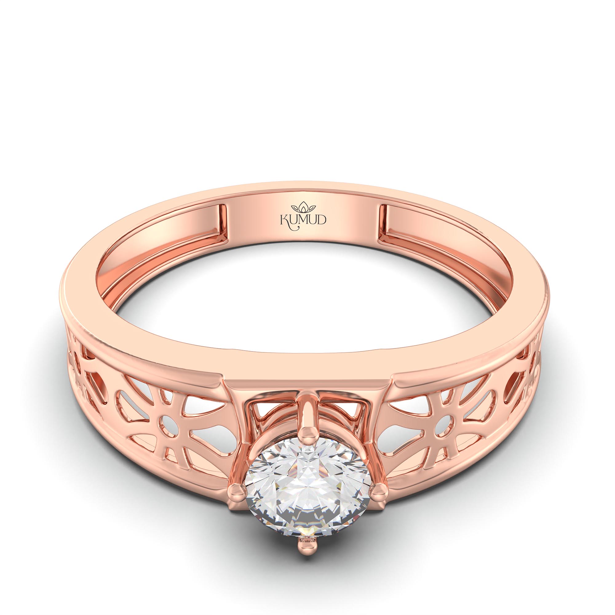 Lab-Grown Diamond Solitaire Ring for Men in 18K Rose Gold – 0.5 Ct Round, 6 g (Design K8-39-APGAA) thumbnail