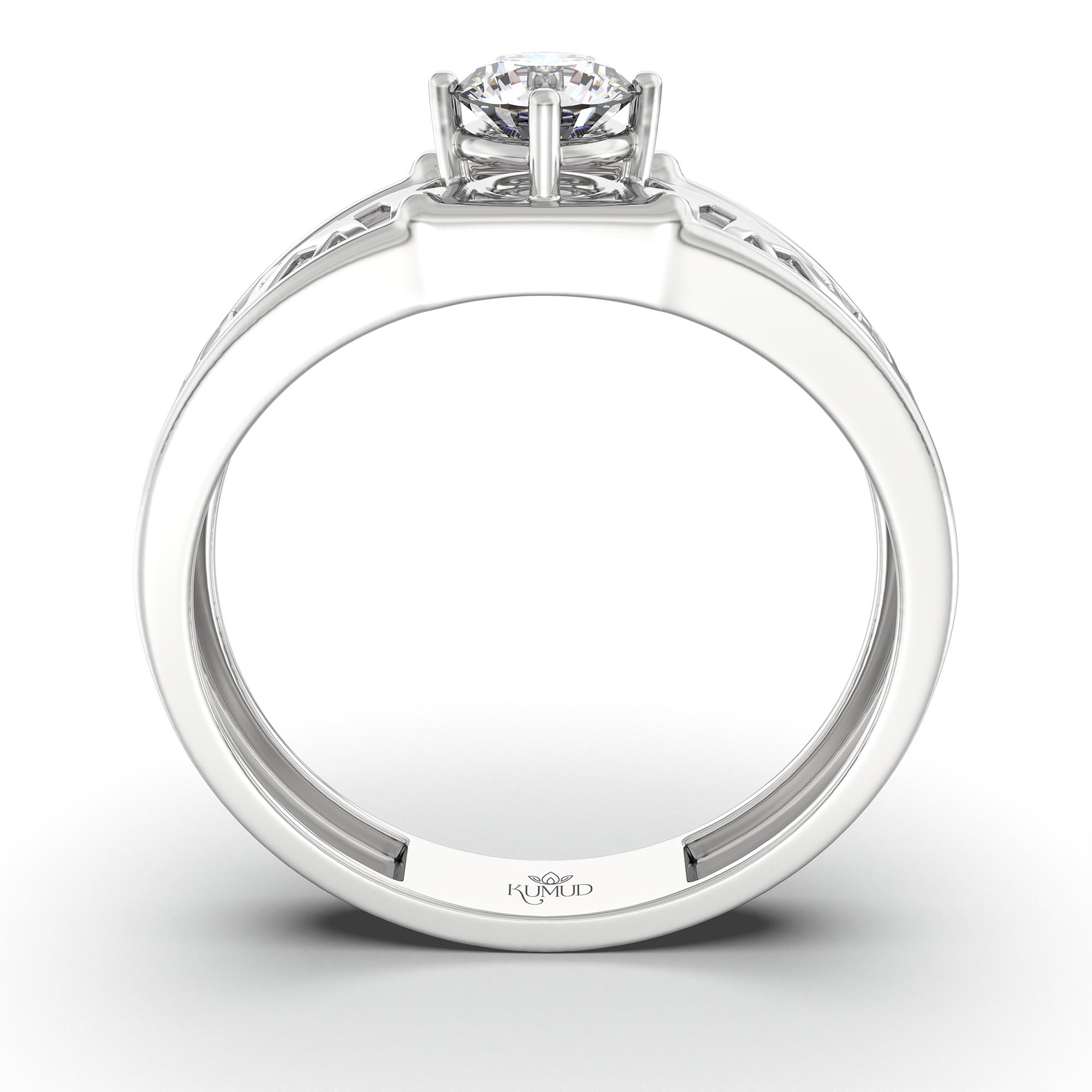 Lab-Grown Diamond Solitaire Ring for Men in 18K White Gold – 0.5 Ct Round, 6 g (Design K8-40-APGAA) thumbnail