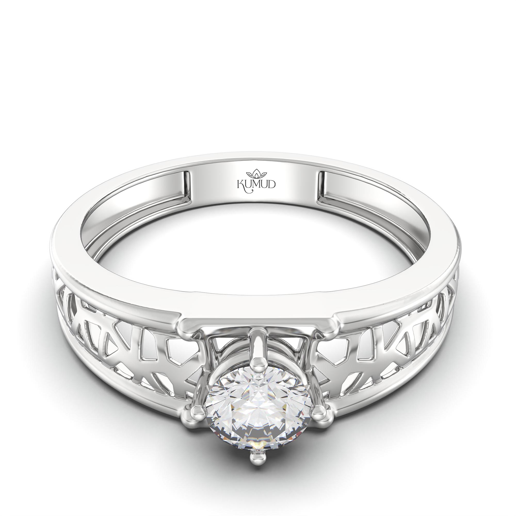 Lab-Grown Diamond Solitaire Ring for Men in 18K White Gold – 0.5 Ct Round, 6 g (Design K8-40-APGAA) thumbnail
