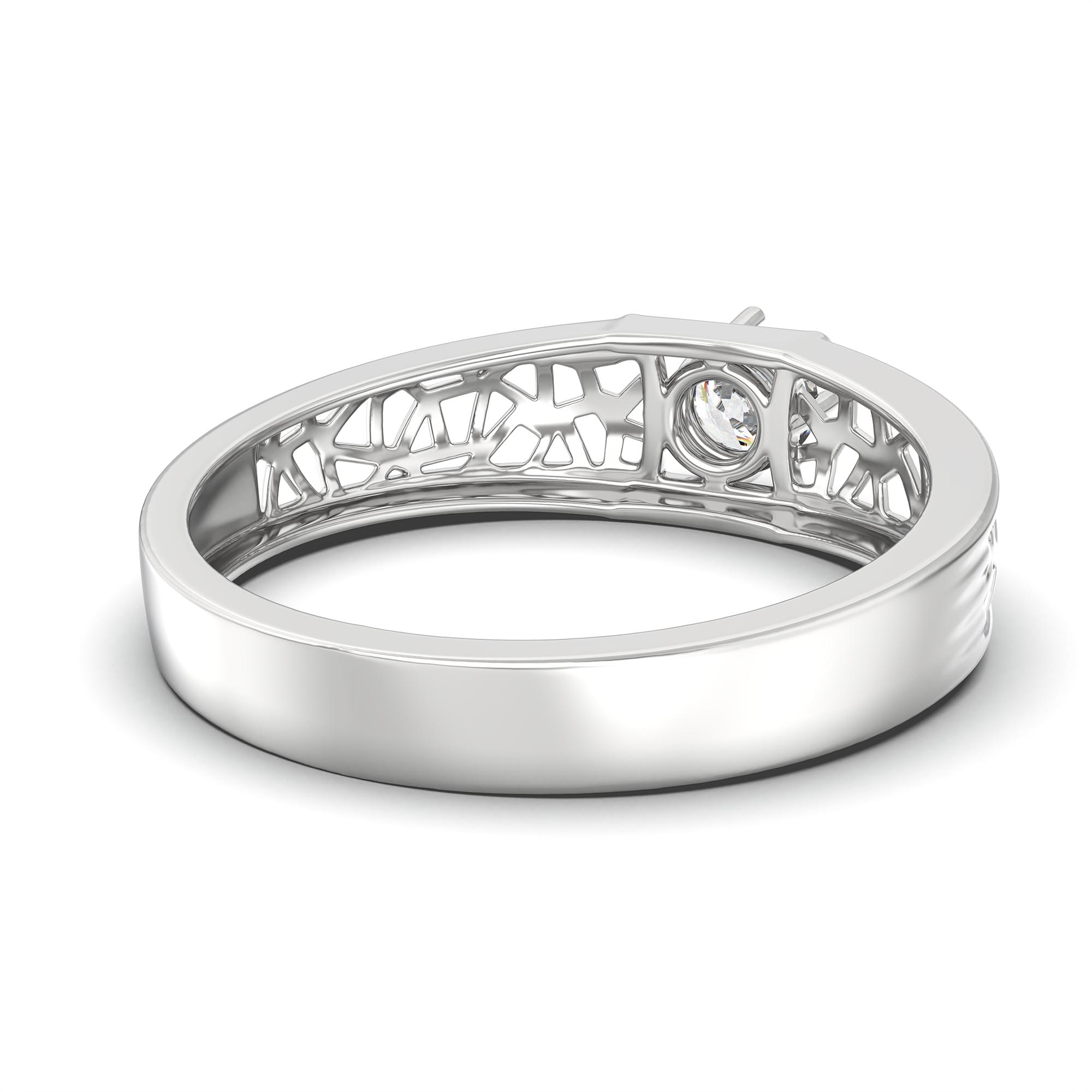 Lab-Grown Diamond Solitaire Ring for Men in 18K White Gold – 0.5 Ct Round, 6 g (Design K8-40-APGAA) thumbnail