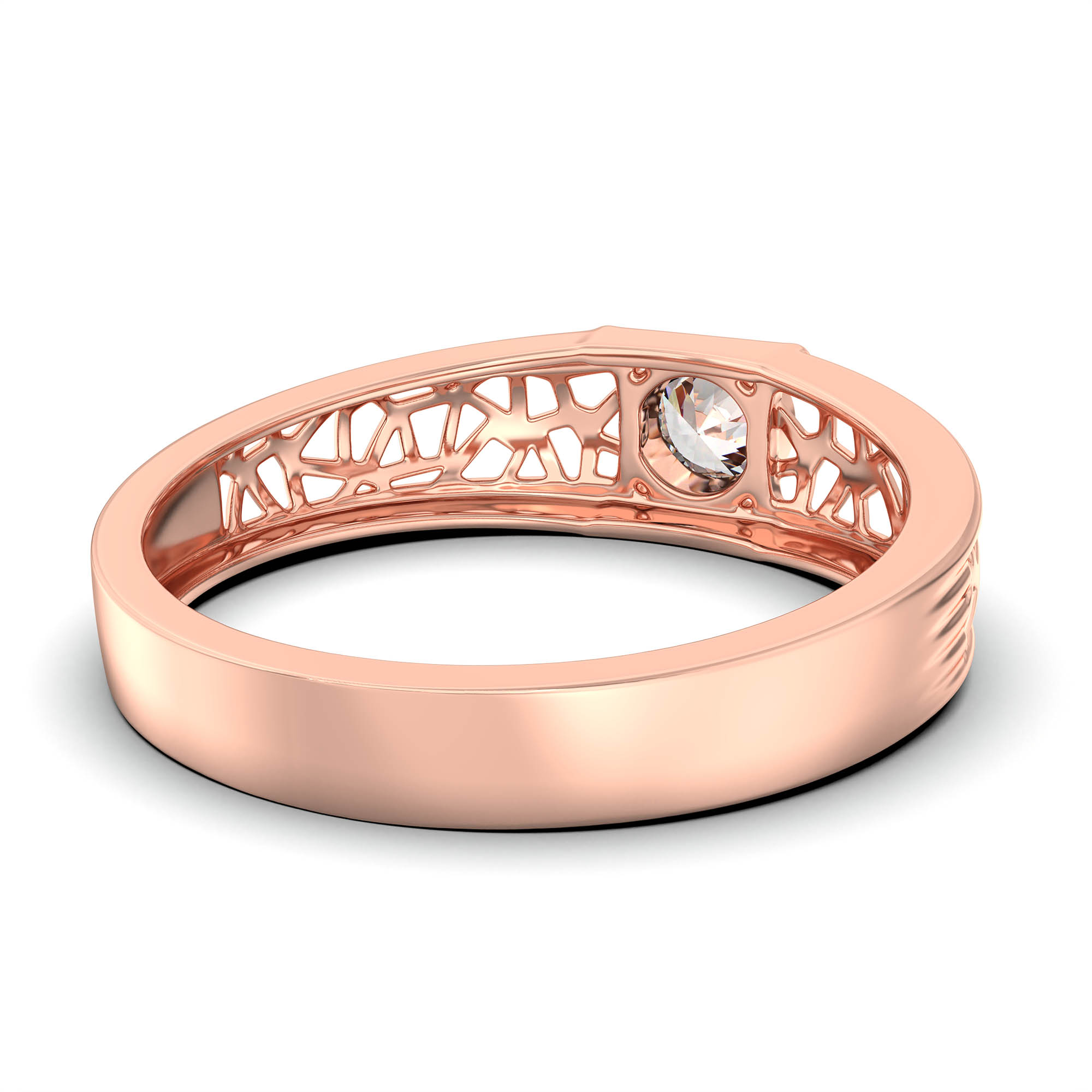 Lab-Grown Diamond Solitaire Ring for Men in 18K Rose Gold – 0.5 Ct Round, 6 g (Design K8-40-BBZAA) thumbnail