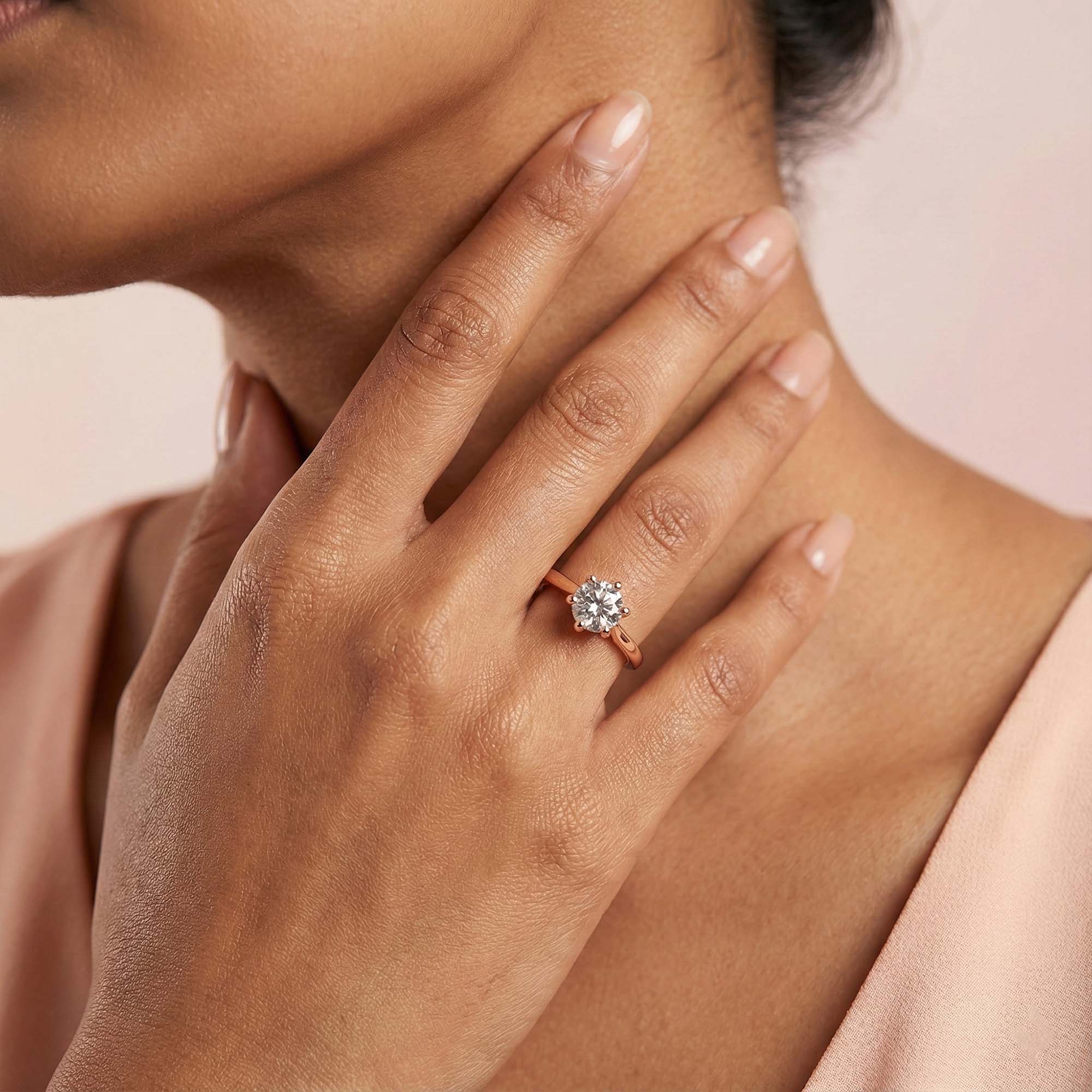 Lab-Grown Diamond Solitaire Ring for Women in 18K Rose Gold – 0.5 Ct Round, 5 g (Design K9-1-APGAA) thumbnail