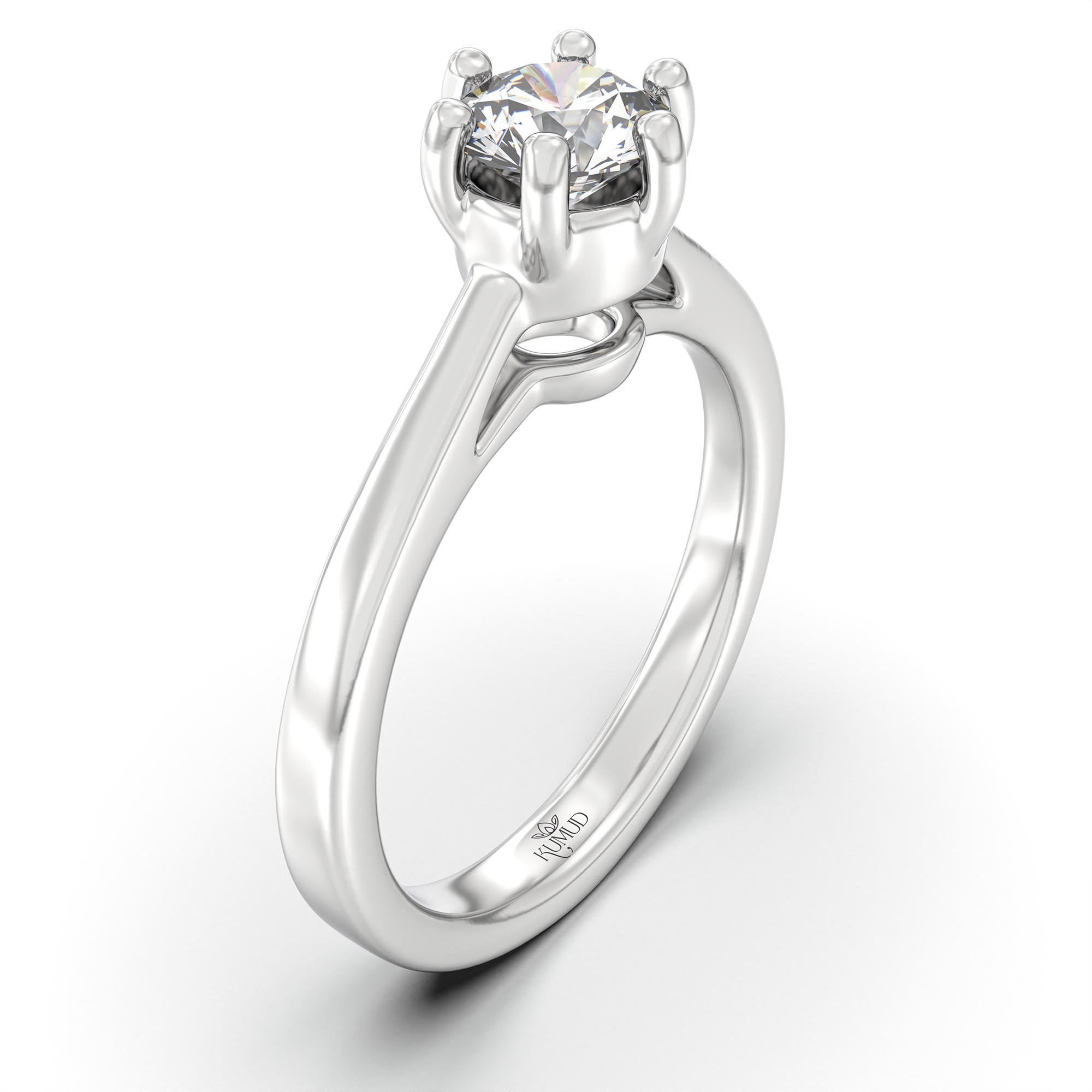 Lab-Grown Diamond Solitaire Ring for Women in 18K White Gold – 0.5 Ct Round, 5 g (Design K9-1-APGAA) thumbnail