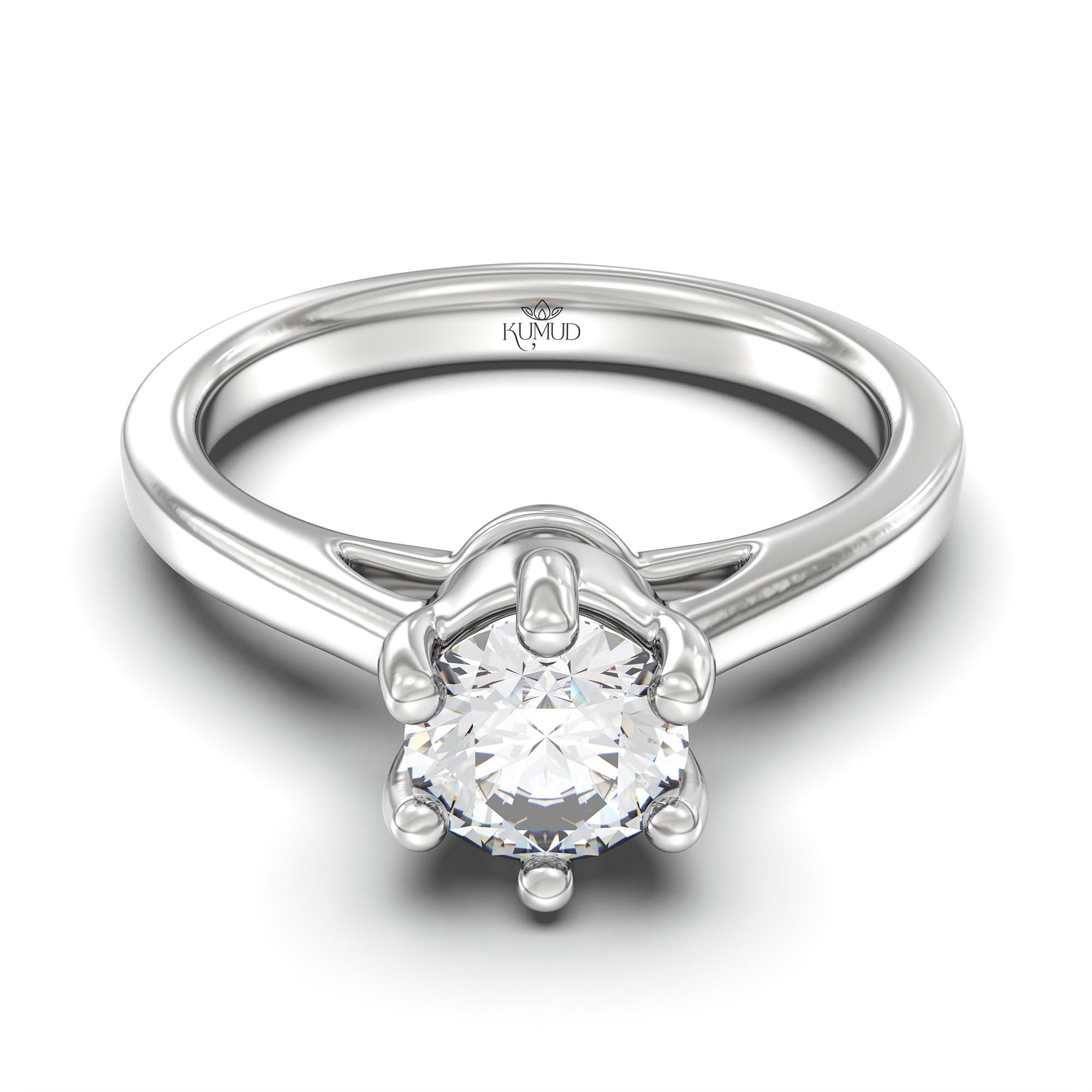 Lab-Grown Diamond Solitaire Ring for Women in 18K White Gold – 0.5 Ct Round, 5 g (Design K9-1-APGAA) thumbnail