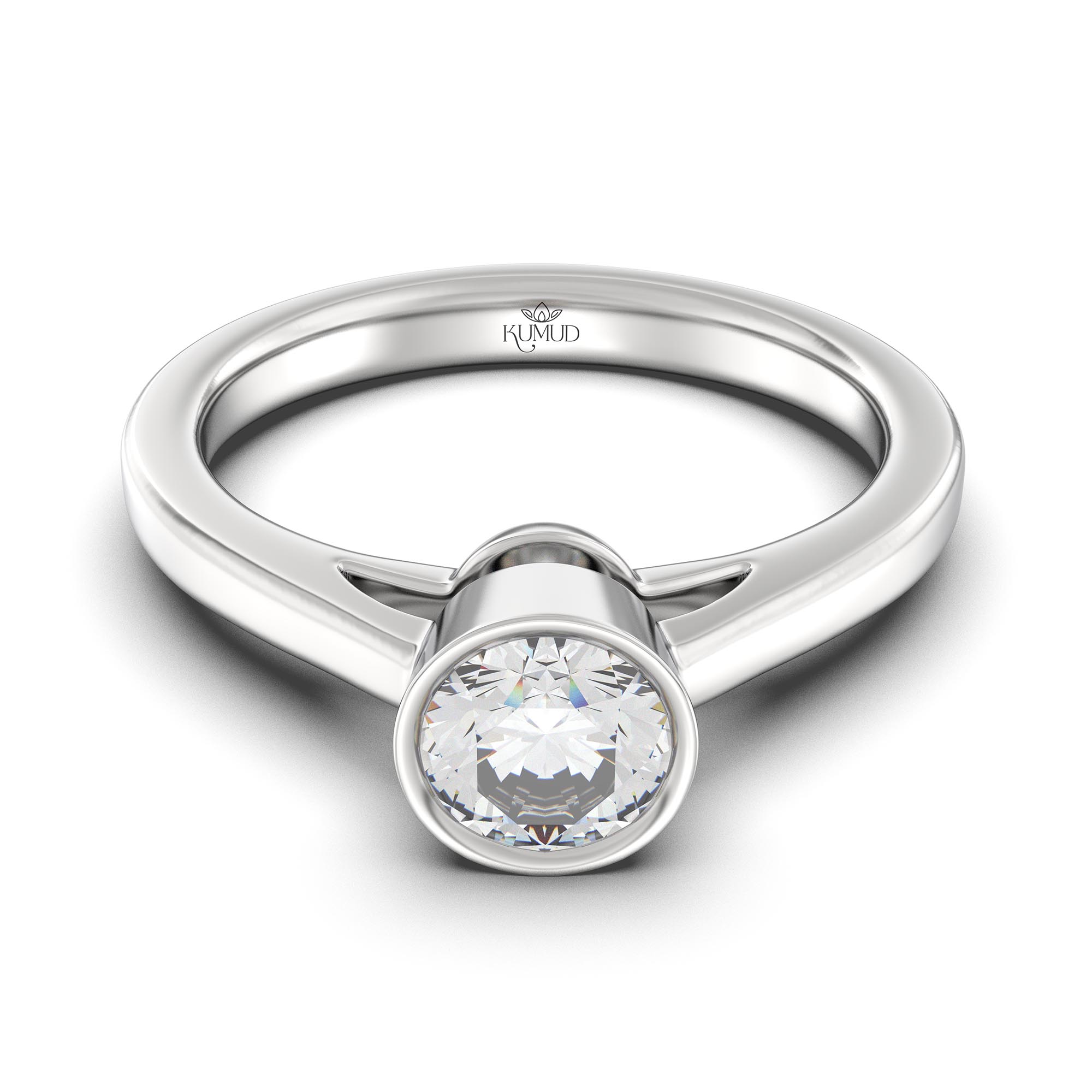 Lab-Grown Diamond Solitaire Ring for Women in 18K White Gold – 0.5 Ct Round, 5 g (Design K9-1-BBZAA) thumbnail