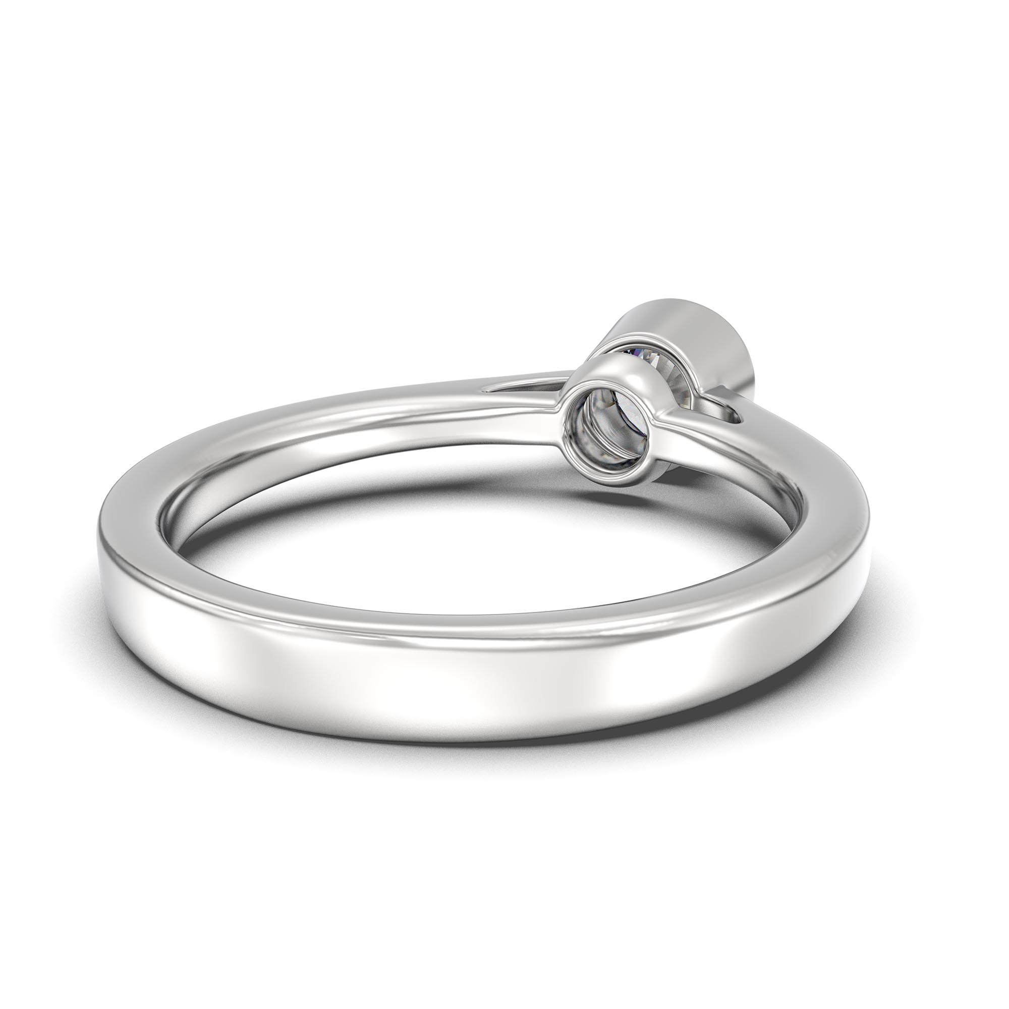 Lab-Grown Diamond Solitaire Ring for Women in 18K White Gold – 0.5 Ct Round, 5 g (Design K9-1-BBZAA) thumbnail