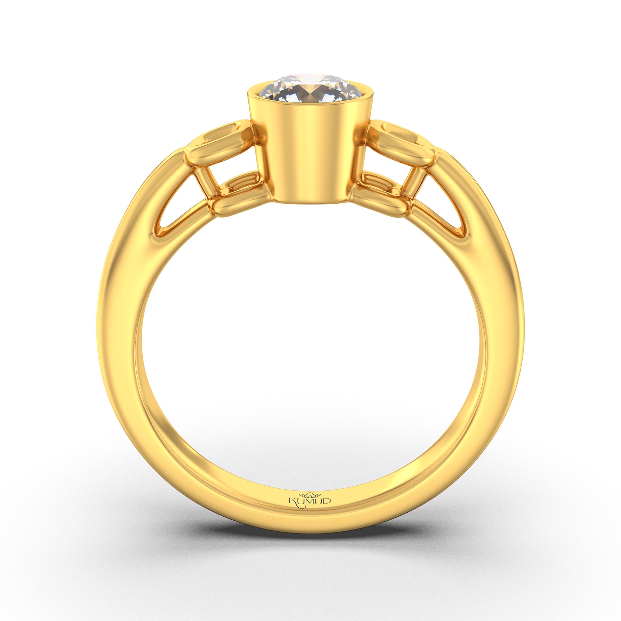 Lab-Grown Diamond Solitaire Ring for Women in 22K Yellow Gold – 0.5 Ct Round, 5 g (Design K9-2-BBZAA) thumbnail