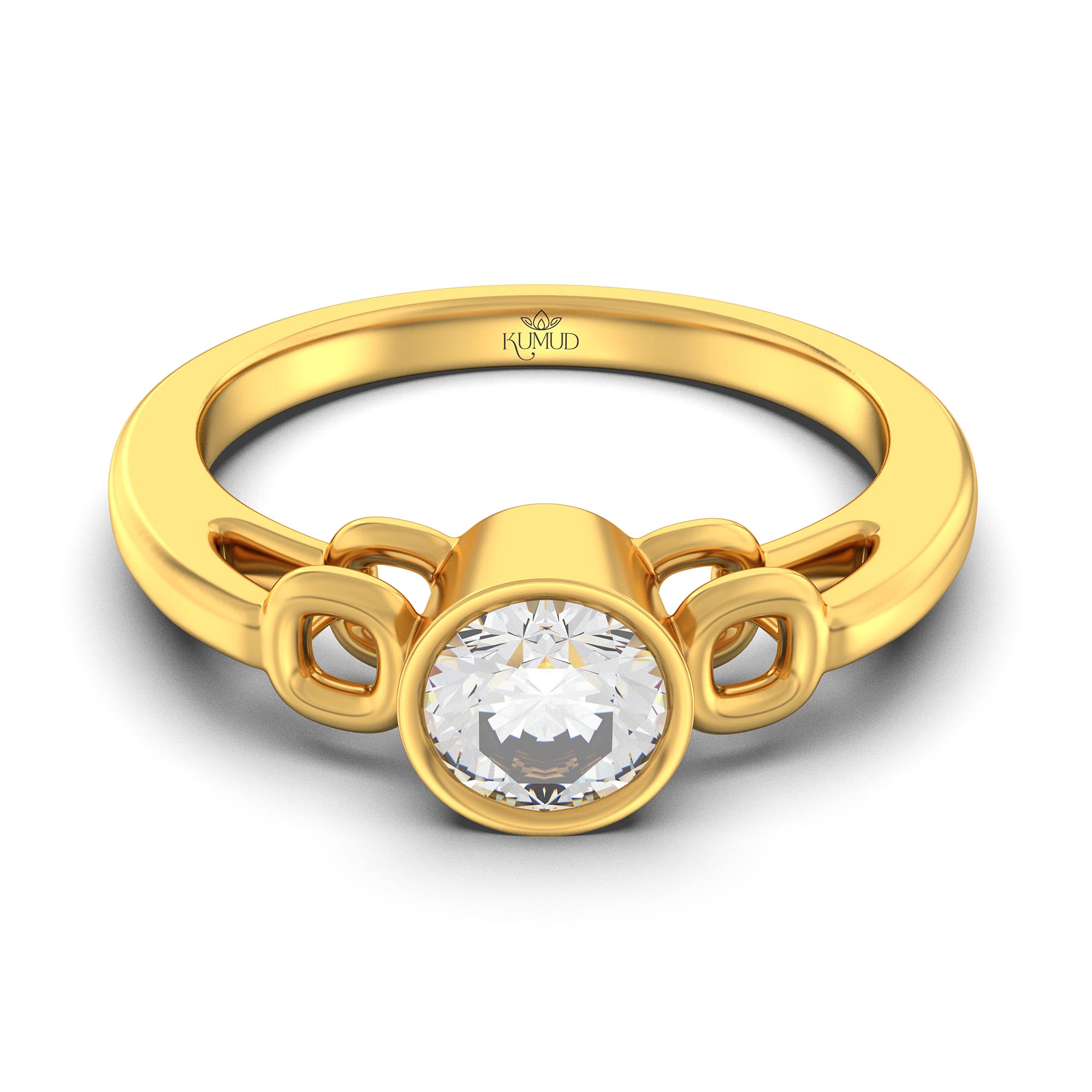 Lab-Grown Diamond Solitaire Ring for Women in 22K Yellow Gold – 0.5 Ct Round, 5 g (Design K9-2-BBZAA) thumbnail