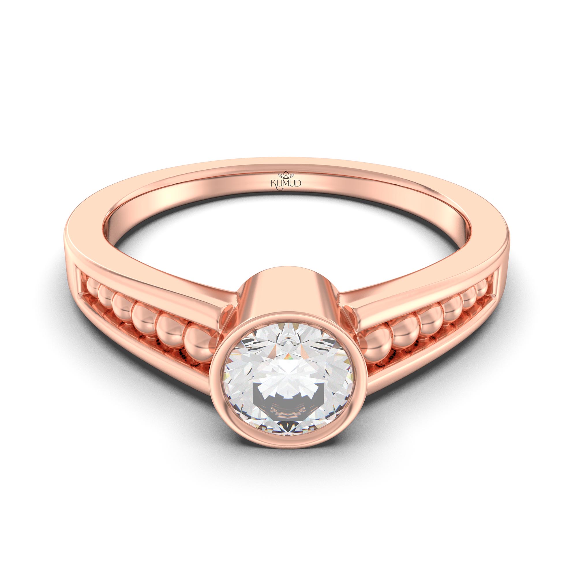 Lab-Grown Diamond Solitaire Ring for Women in 18K Rose Gold – 0.5 Ct Round, 5 g (Design K9-3-BBZAA) thumbnail