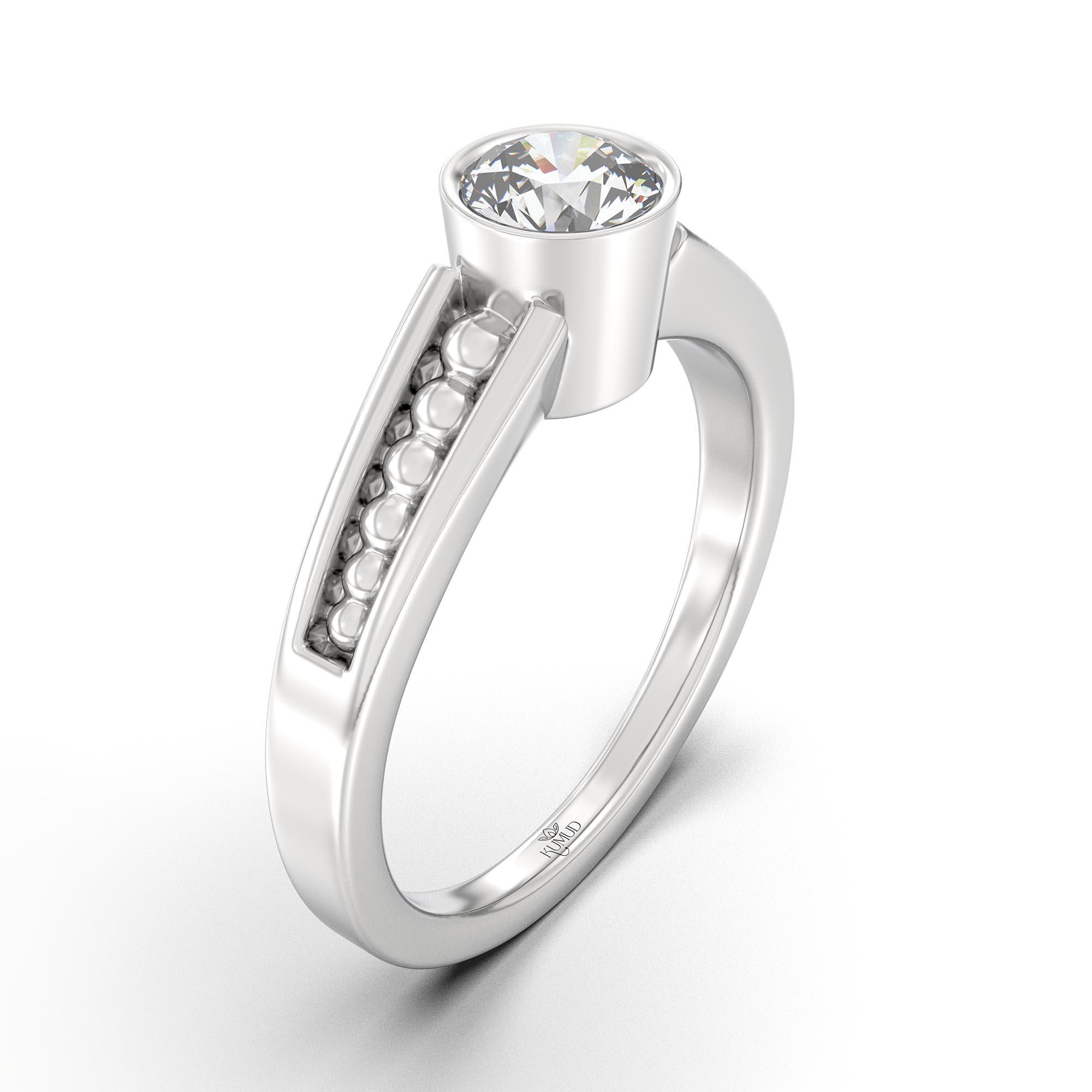 Lab-Grown Diamond Solitaire Ring for Women in 18K White Gold – 0.5 Ct Round, 5 g (Design K9-3-BBZAA) thumbnail