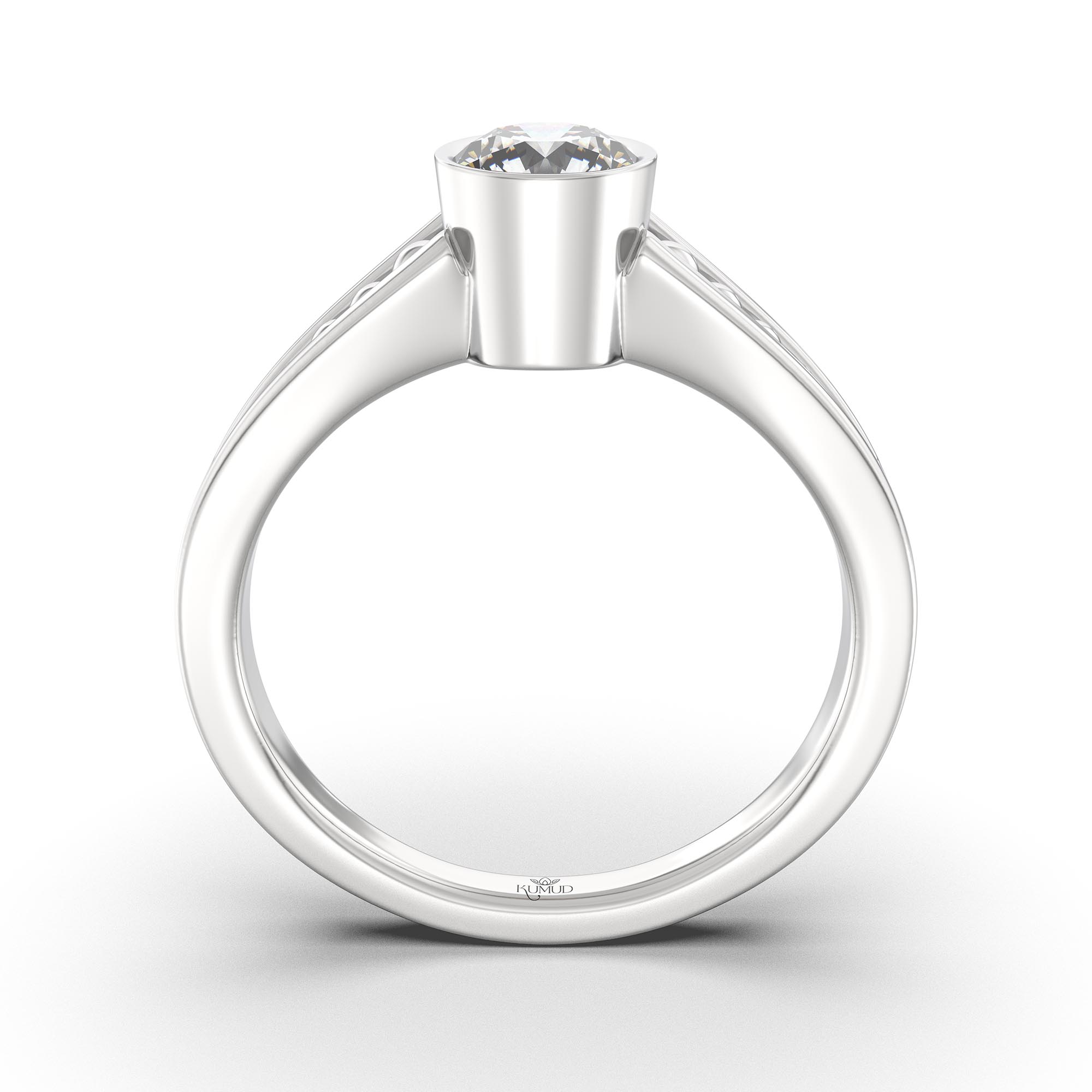 Lab-Grown Diamond Solitaire Ring for Women in 18K White Gold – 0.5 Ct Round, 5 g (Design K9-3-BBZAA) thumbnail