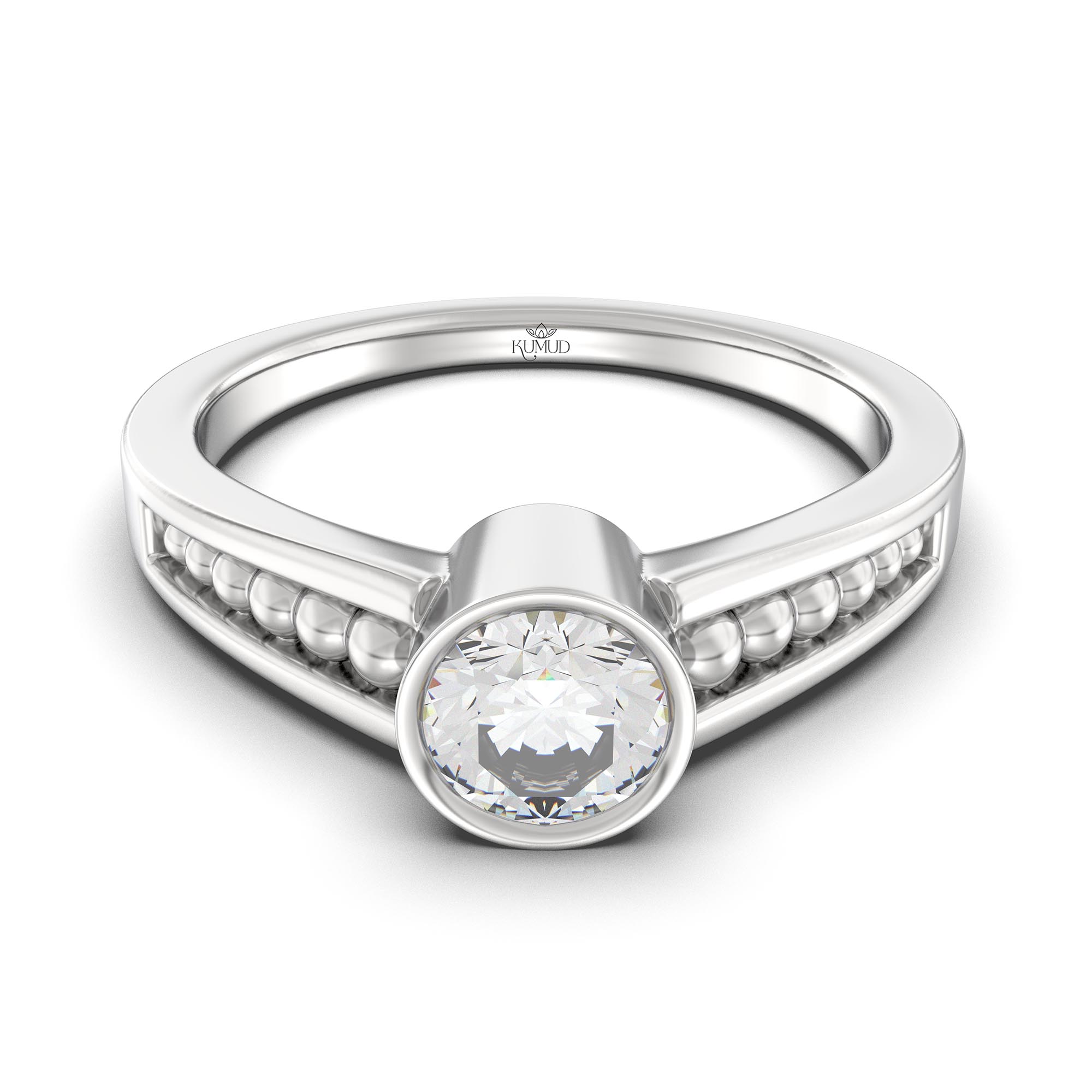 Lab-Grown Diamond Solitaire Ring for Women in 18K White Gold – 0.5 Ct Round, 5 g (Design K9-3-BBZAA) thumbnail