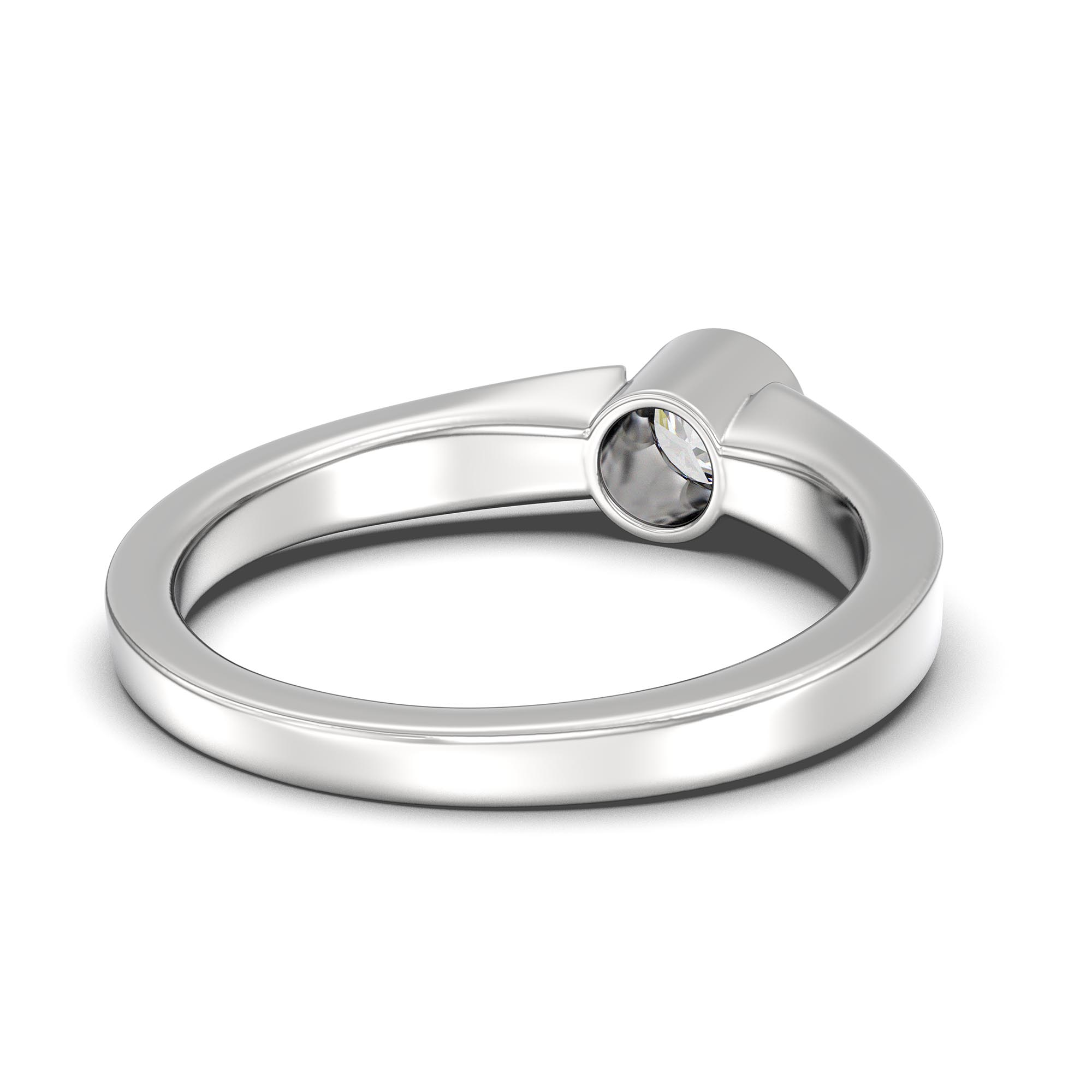Lab-Grown Diamond Solitaire Ring for Women in 18K White Gold – 0.5 Ct Round, 5 g (Design K9-3-BBZAA) thumbnail