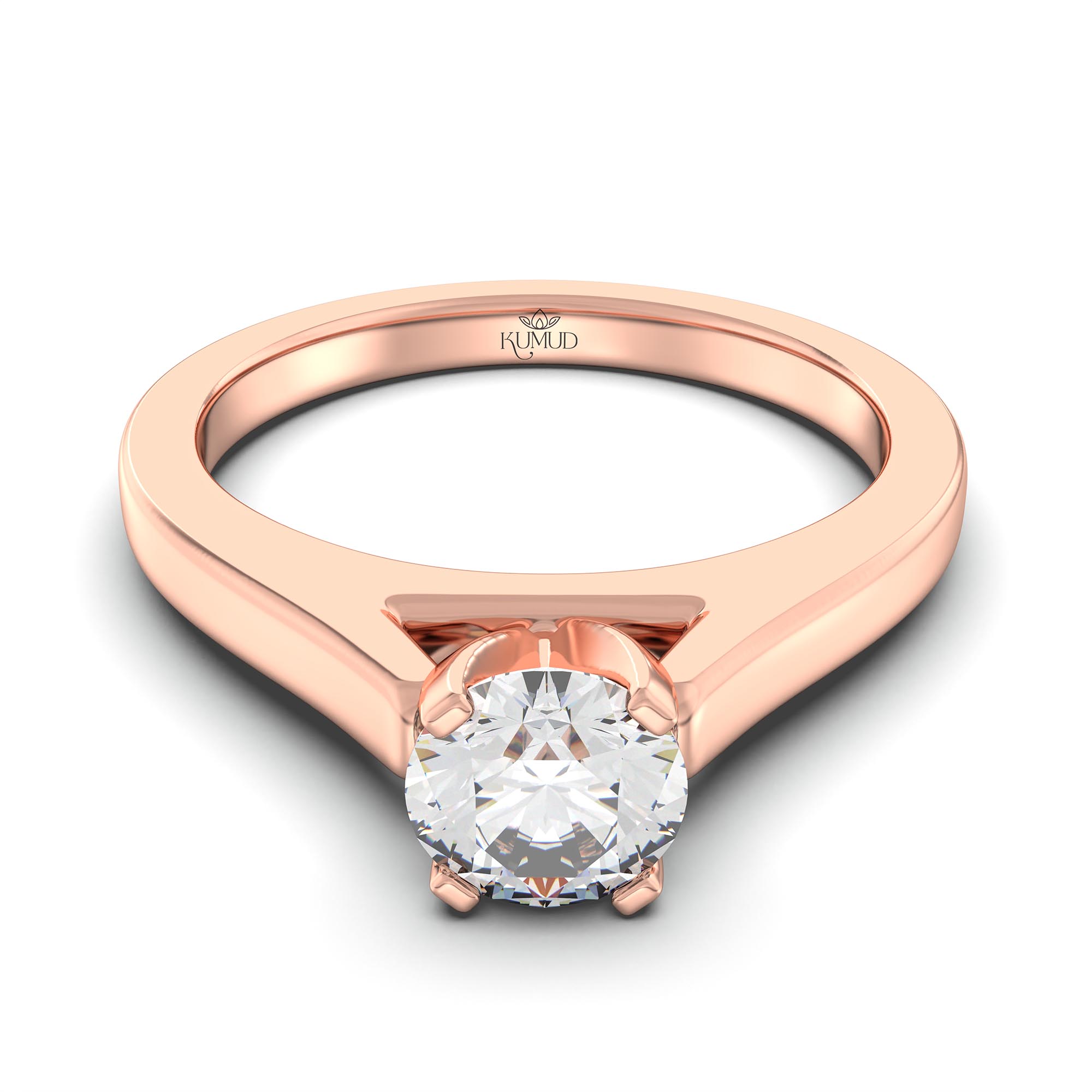 Lab-Grown Diamond Solitaire Ring for Women in 18K Rose Gold – 0.5 Ct Round, 5 g (Design K9-4-APGAA) thumbnail