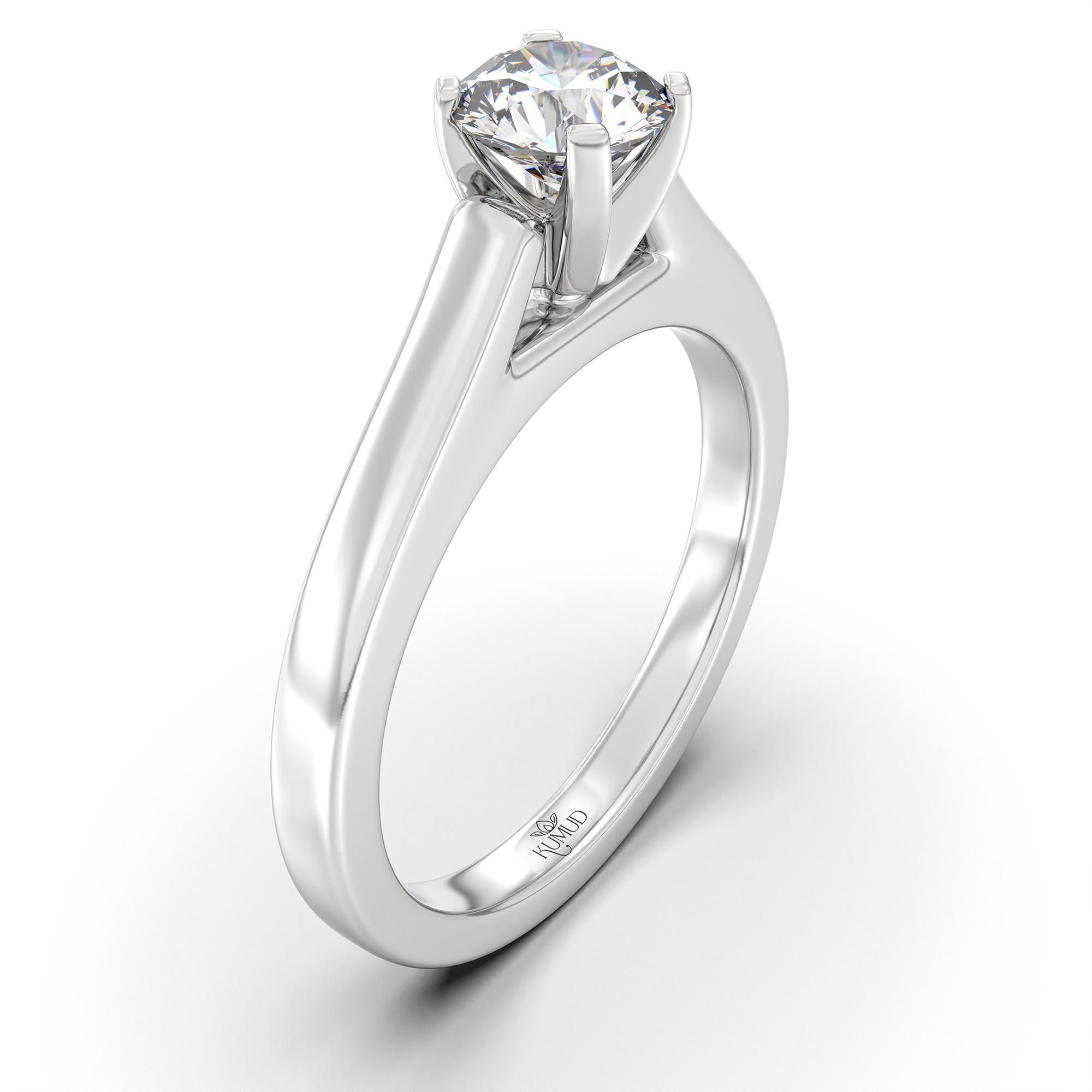 Lab-Grown Diamond Solitaire Ring for Women in 18K White Gold – 0.5 Ct Round, 5 g (Design K9-4-APGAA) thumbnail