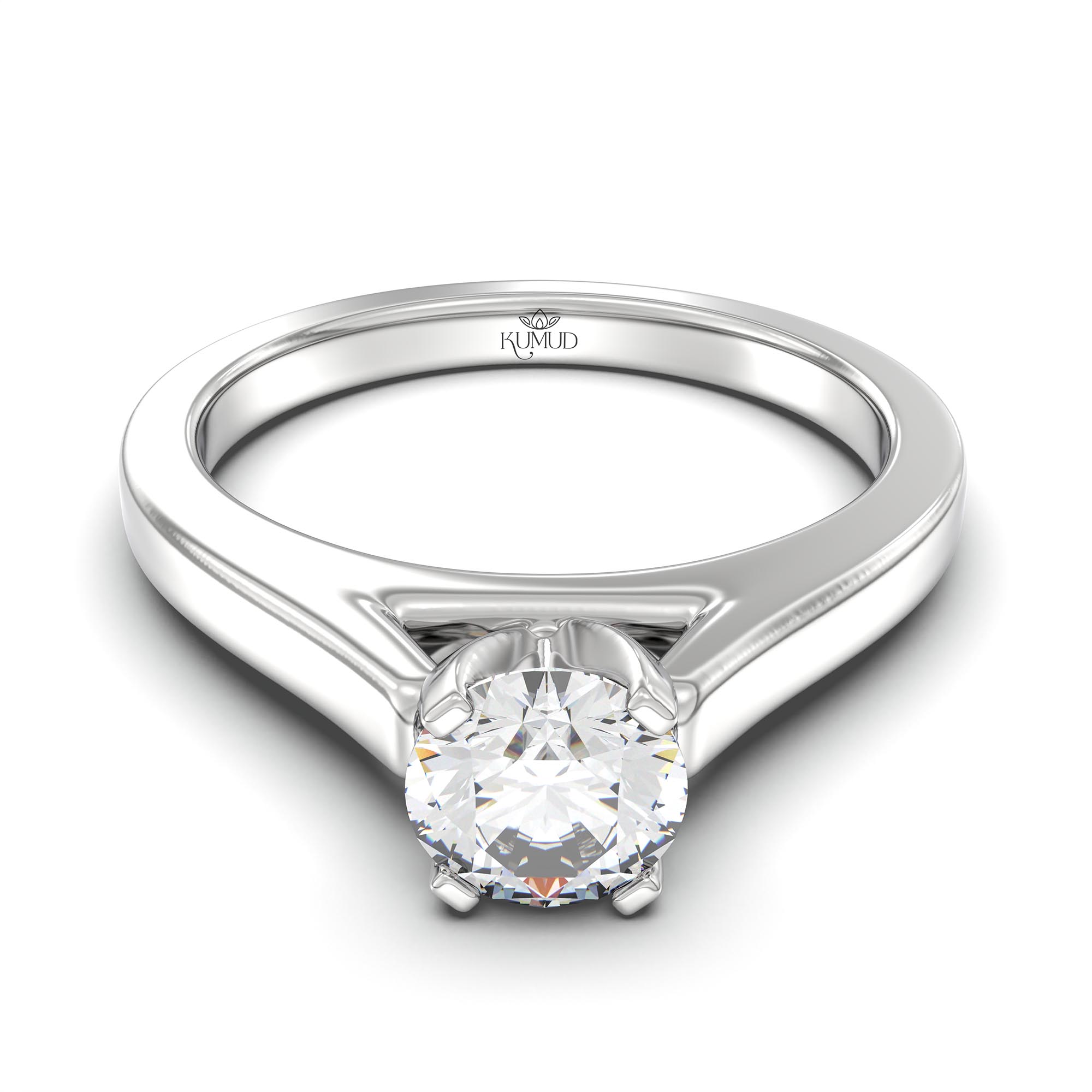 Lab-Grown Diamond Solitaire Ring for Women in 18K White Gold – 0.5 Ct Round, 5 g (Design K9-4-APGAA) thumbnail
