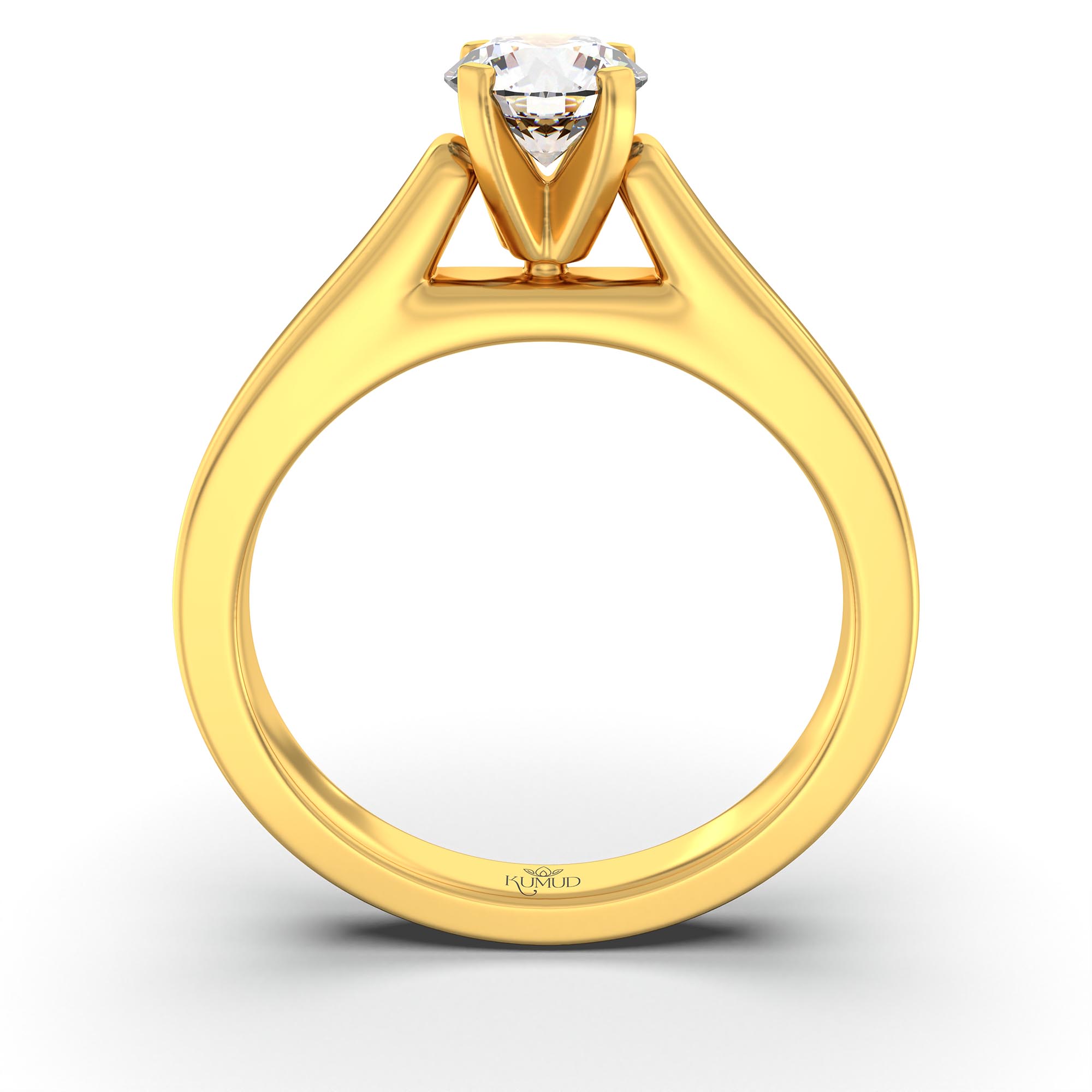 Lab-Grown Diamond Solitaire Ring for Women in 22K Yellow Gold – 0.5 Ct Round, 5 g (Design K9-4-APGAA) thumbnail
