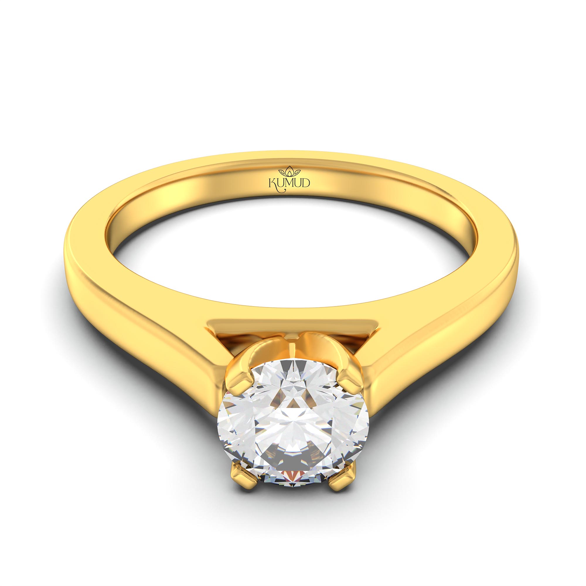 Lab-Grown Diamond Solitaire Ring for Women in 22K Yellow Gold – 0.5 Ct Round, 5 g (Design K9-4-APGAA) thumbnail