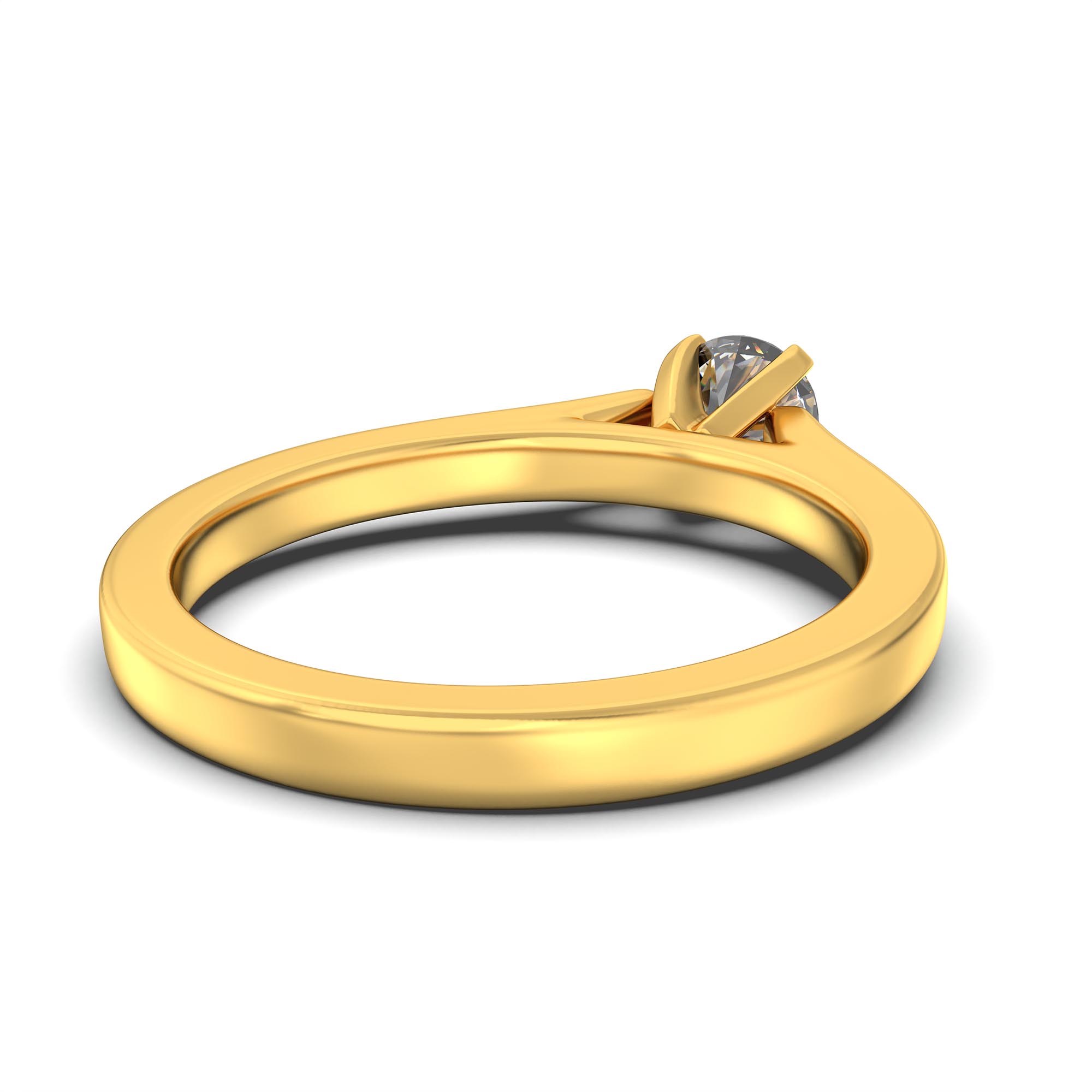Lab-Grown Diamond Solitaire Ring for Women in 22K Yellow Gold – 0.5 Ct Round, 5 g (Design K9-4-APGAA) thumbnail
