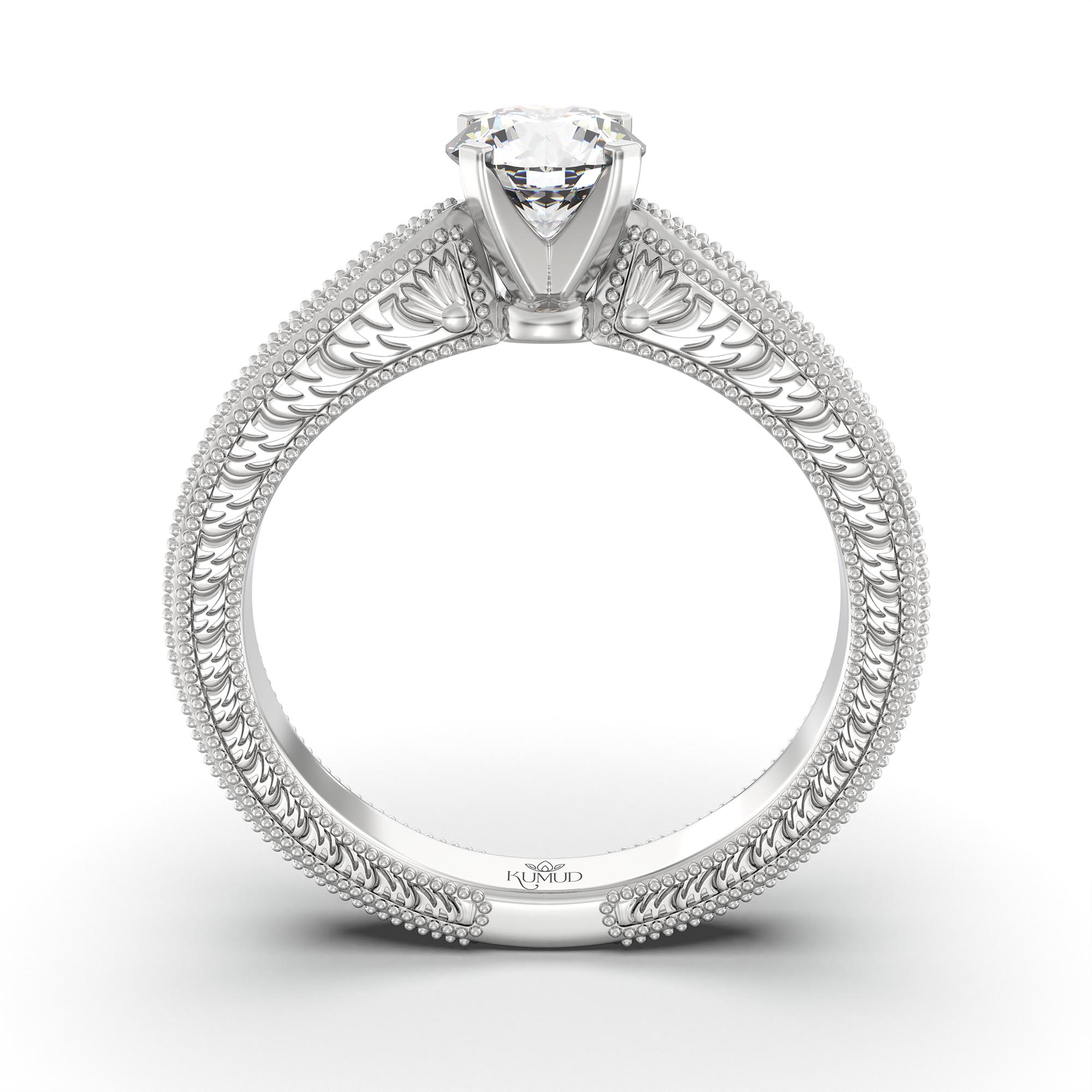Lab-Grown Diamond Solitaire Ring for Women in 18K White Gold – 0.5 Ct Round, 5 g (Design K9-5-APGAA) thumbnail