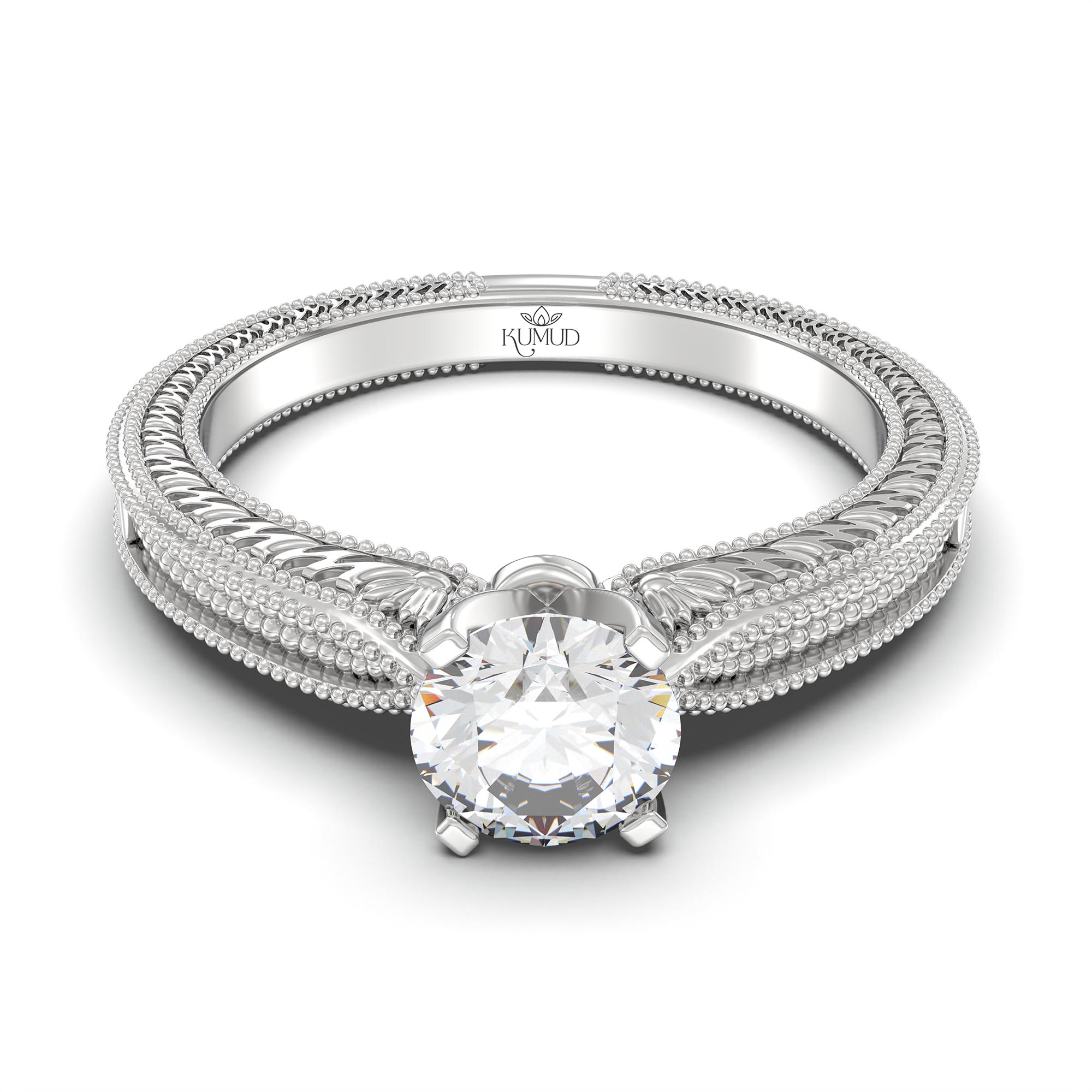 Lab-Grown Diamond Solitaire Ring for Women in 18K White Gold – 0.5 Ct Round, 5 g (Design K9-5-APGAA) thumbnail
