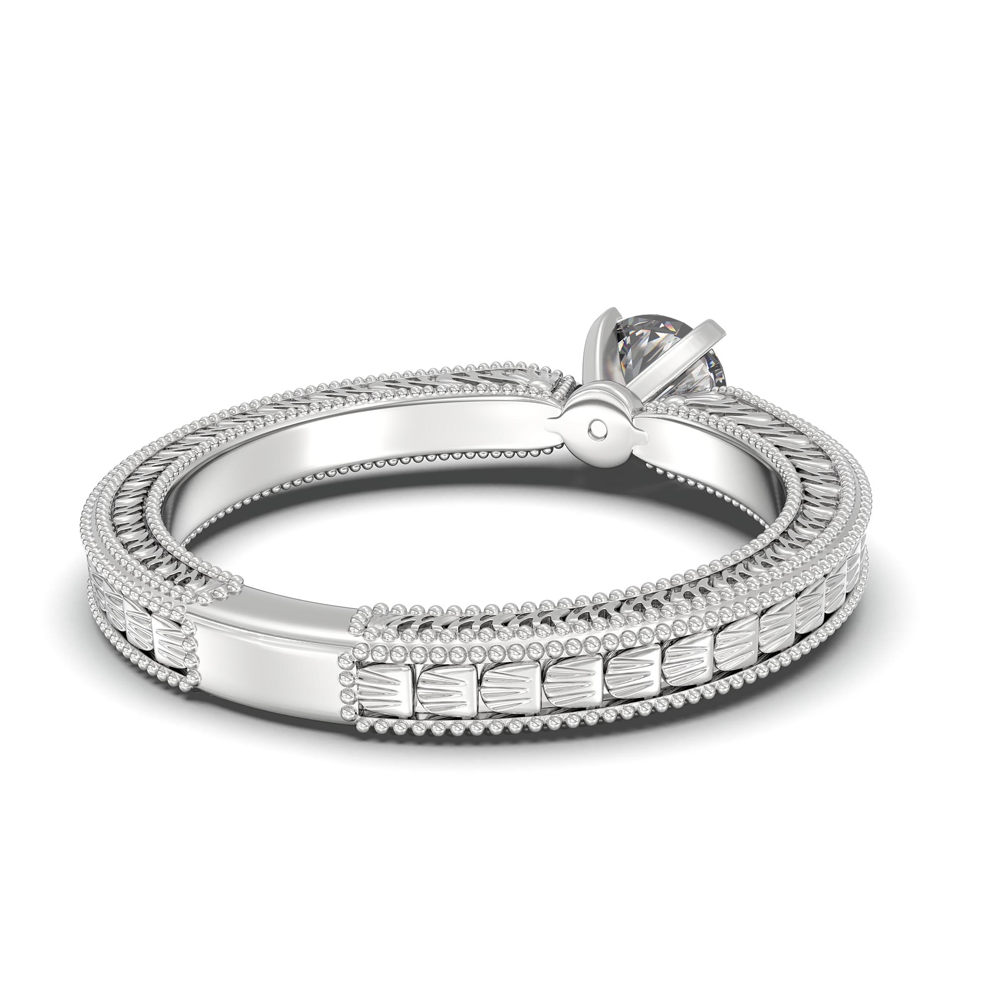 Lab-Grown Diamond Solitaire Ring for Women in 18K White Gold – 0.5 Ct Round, 5 g (Design K9-5-APGAA) thumbnail