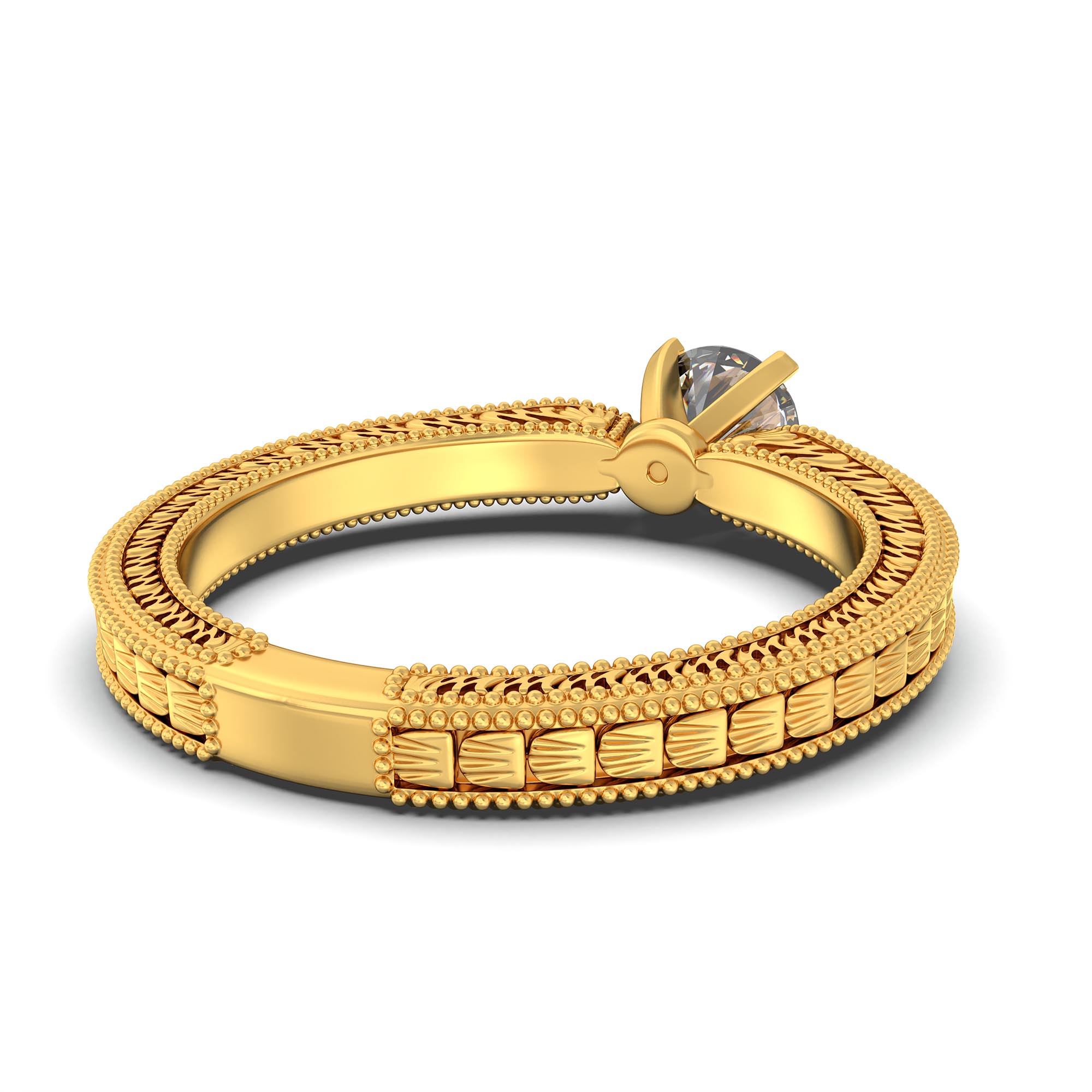 Lab-Grown Diamond Solitaire Ring for Women in 22K Yellow Gold – 0.5 Ct Round, 5 g (Design K9-5-APGAA) thumbnail