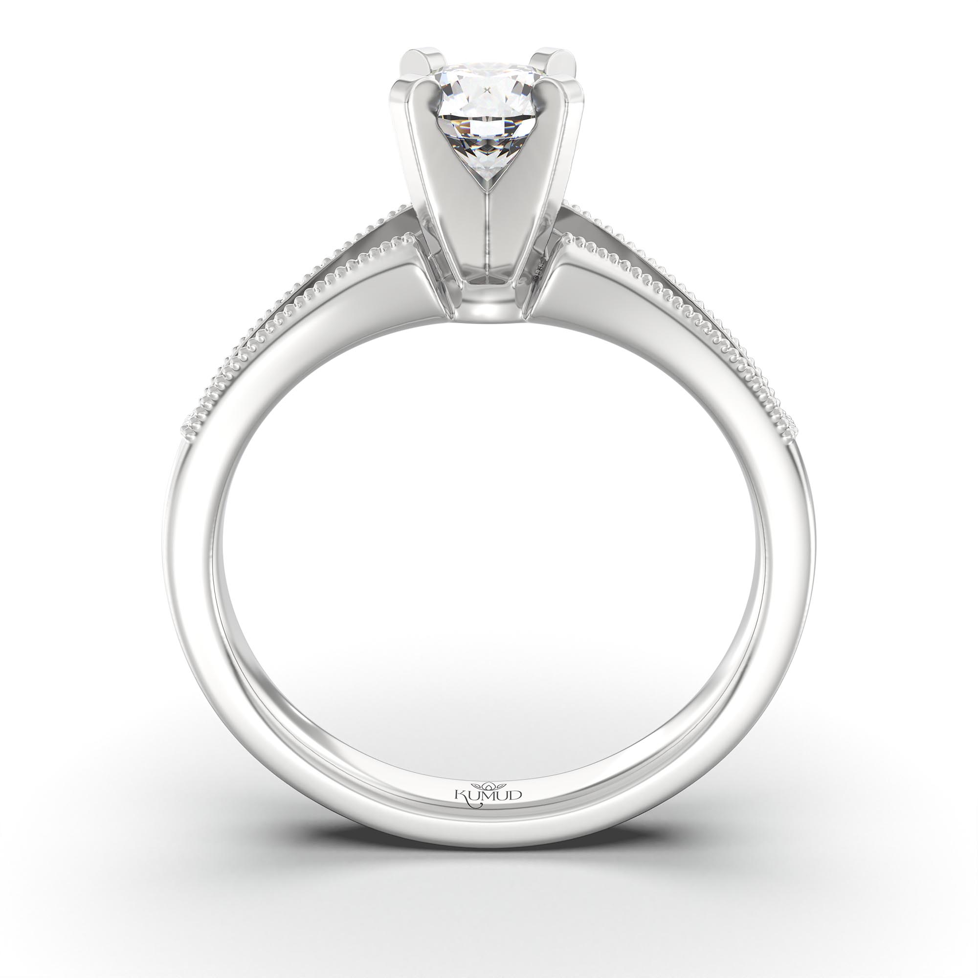 Lab-Grown Diamond Solitaire Ring for Women in 18K White Gold – 0.5 Ct Round, 5 g (Design K9-6-APGAA) thumbnail