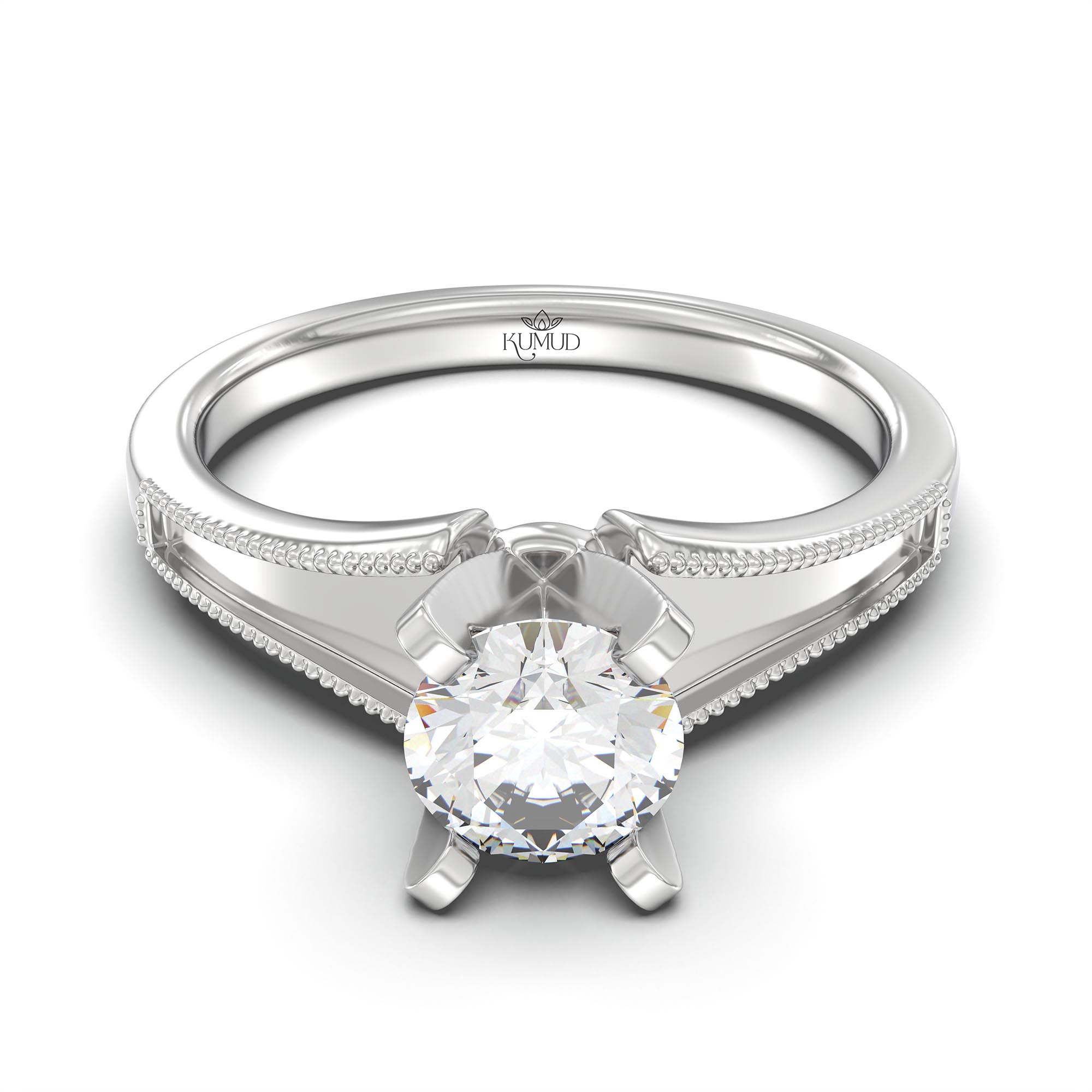 Lab-Grown Diamond Solitaire Ring for Women in 18K White Gold – 0.5 Ct Round, 5 g (Design K9-6-APGAA) thumbnail