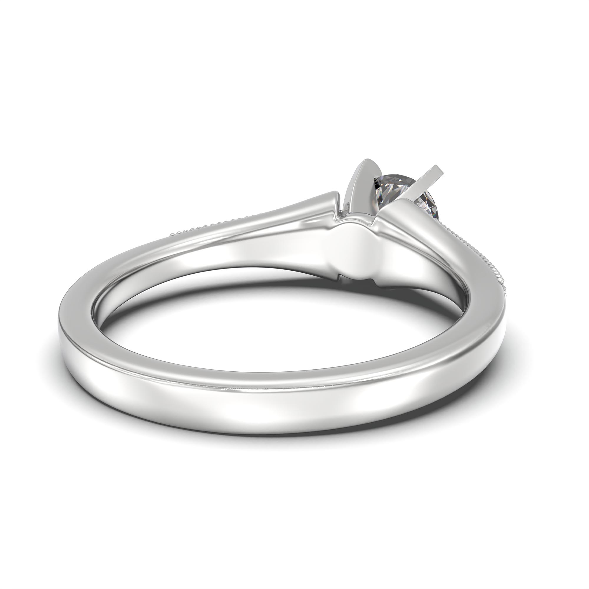 Lab-Grown Diamond Solitaire Ring for Women in 18K White Gold – 0.5 Ct Round, 5 g (Design K9-6-APGAA) thumbnail